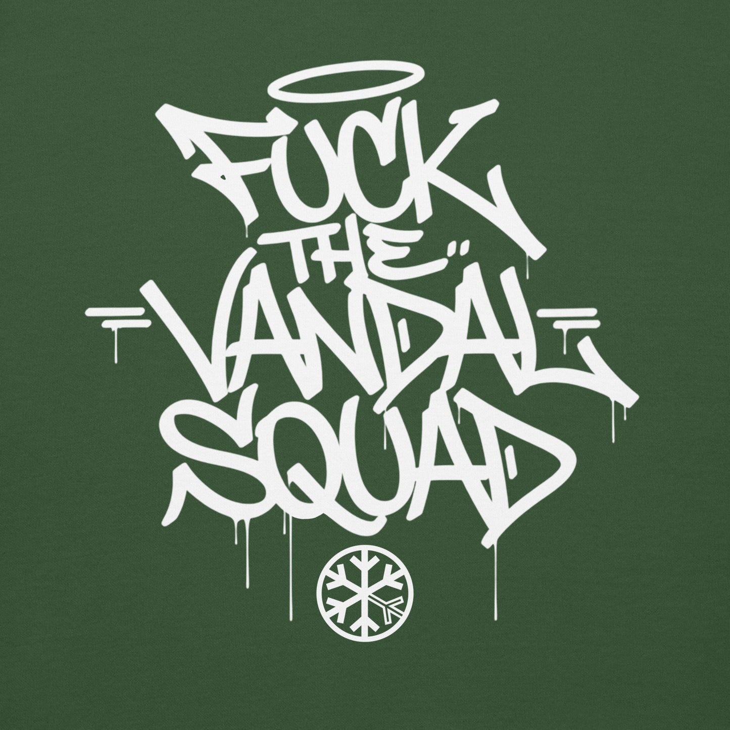 Green-Fuck The Vandal Squad Graffiti Sweatshirt from B.Different Clothing, graphic, graffiti-inspired streetwear