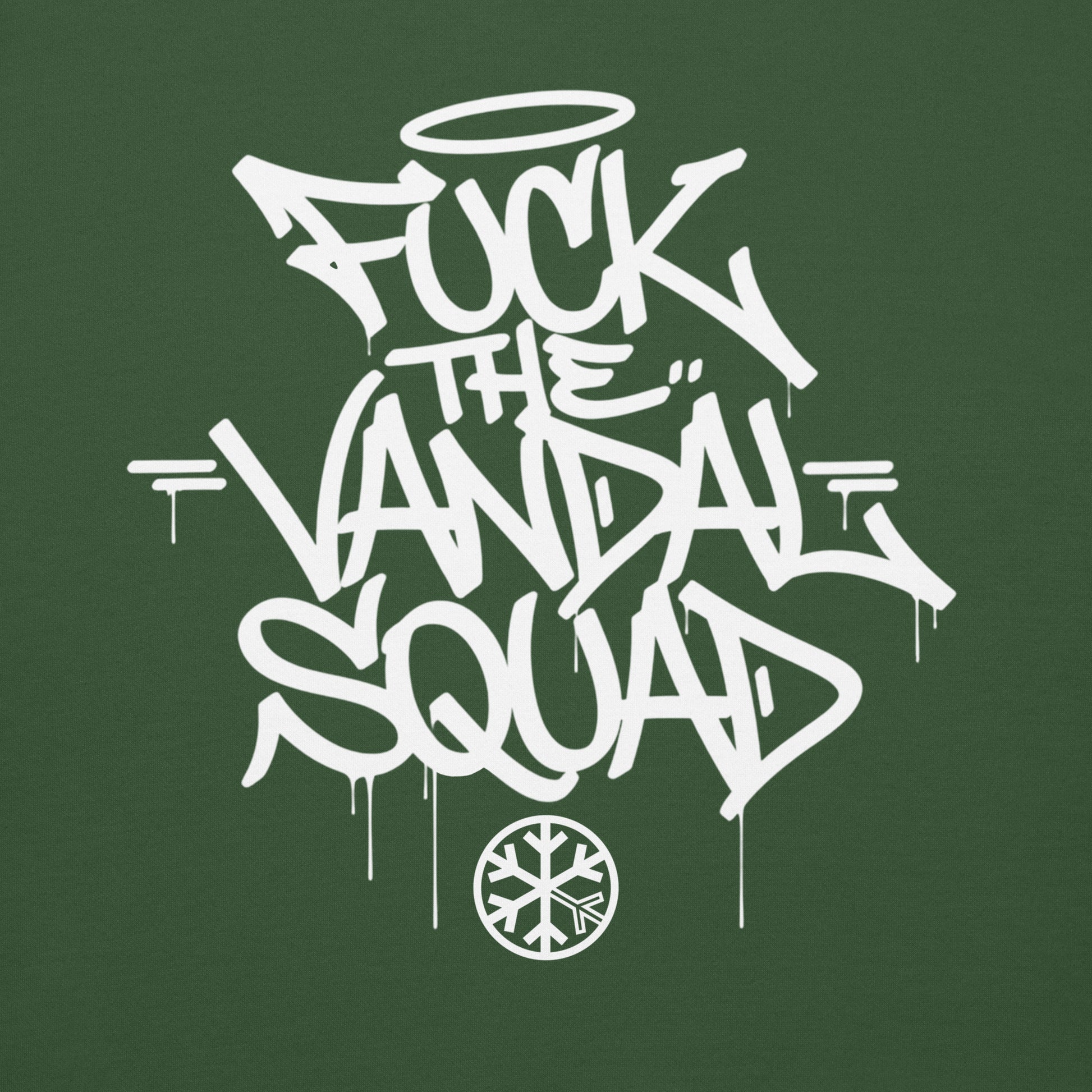 Green-Fuck The Vandal Squad Graffiti Sweatshirt from B.Different Clothing, graphic, graffiti-inspired streetwear