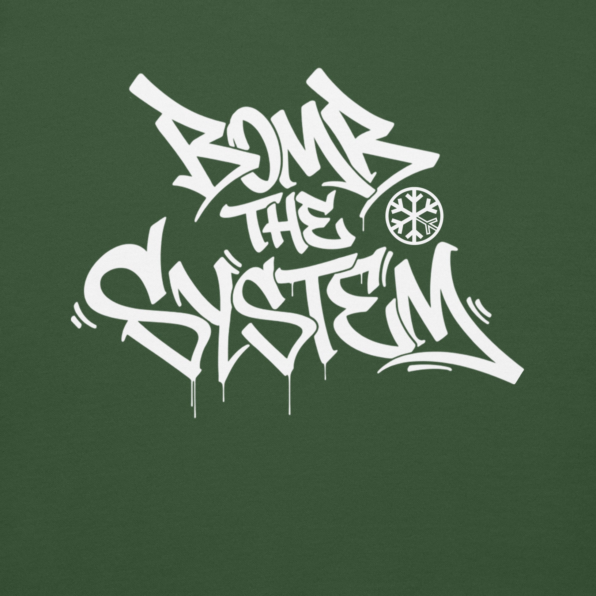 Green-Bomb The System Graffiti Sweatshirt from B.Different Clothing, graphic, graffiti-inspired streetwear