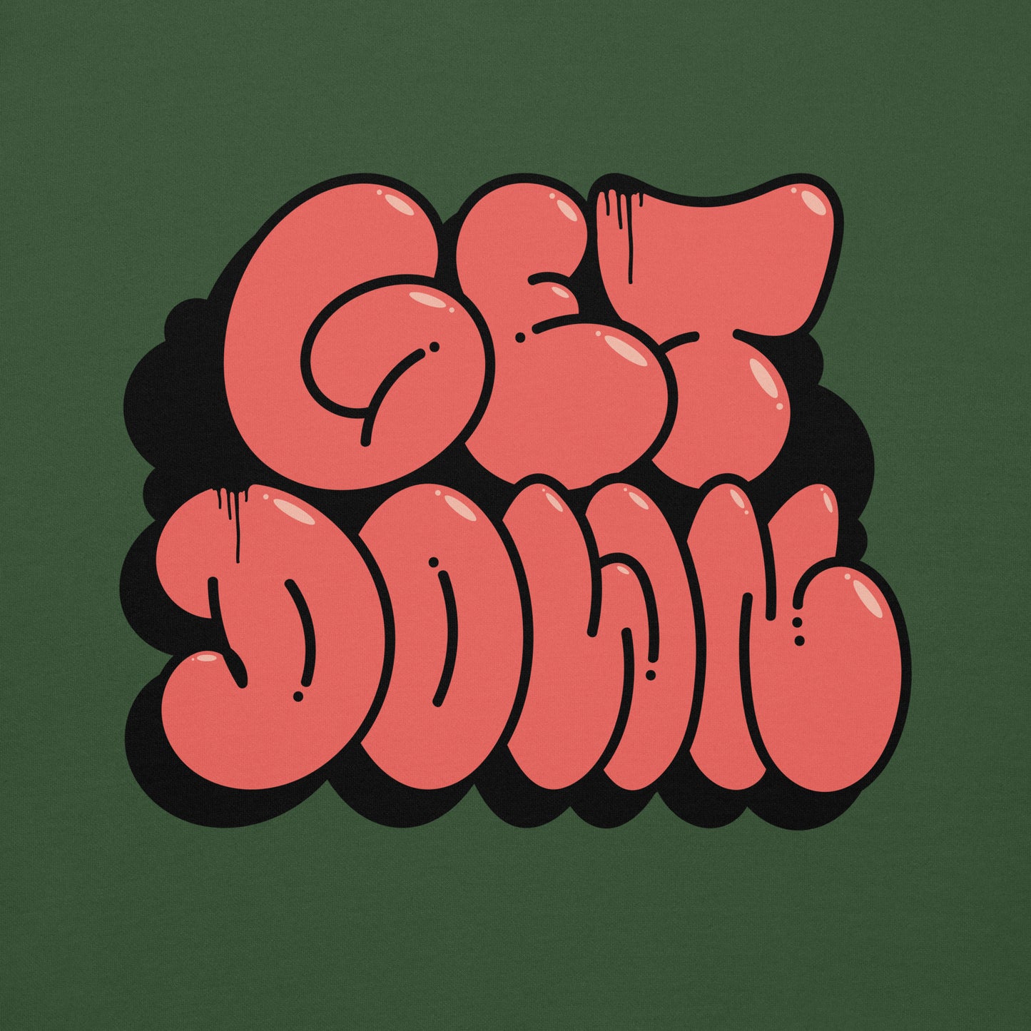 Green-Get Down Graffiti Throw-up Sweatshirt from B.Different Clothing, graphic, graffiti-inspired streetwear
