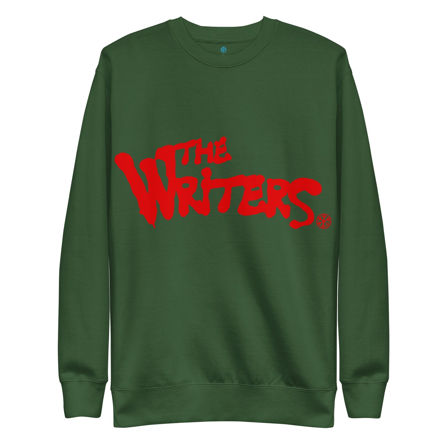 Green-The Writers Graffiti Lettering Sweatshirt from B.Different Clothing, front view, graffiti-inspired streetwear