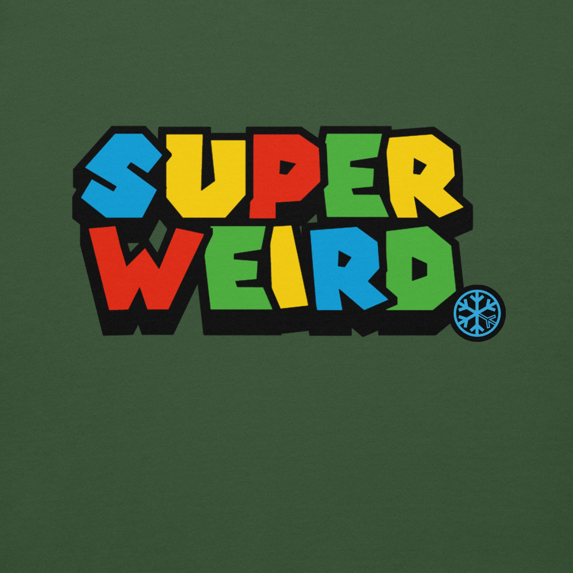 Forest Green-Super Weird Bros Sweatshirt from B.Different Clothing, front graphic, graffiti-inspired streetwear
