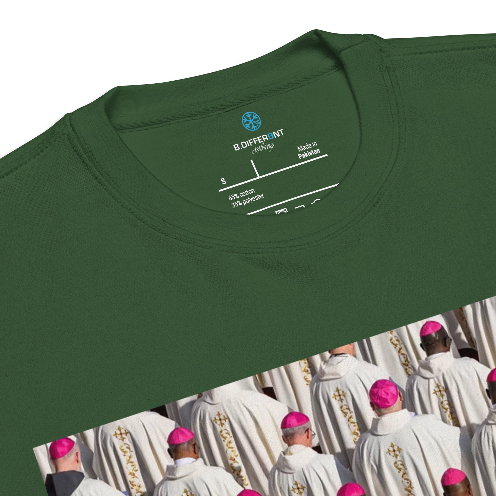 Green-Vatican Crooks Sweatshirt from B.Different Clothing, collar, graffiti-inspired streetwear