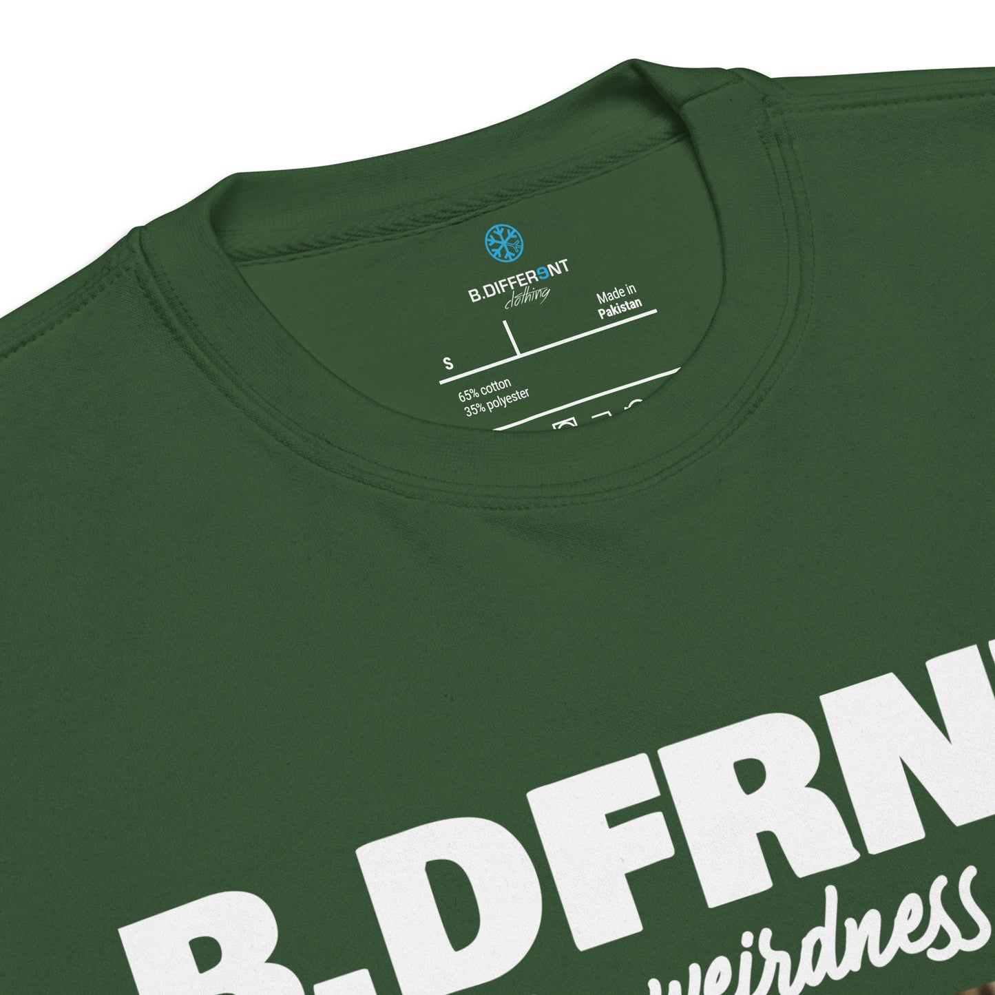 Green-Black Sheep Sweatshirt from B.Different Clothing, collar, graffiti-inspired streetwear