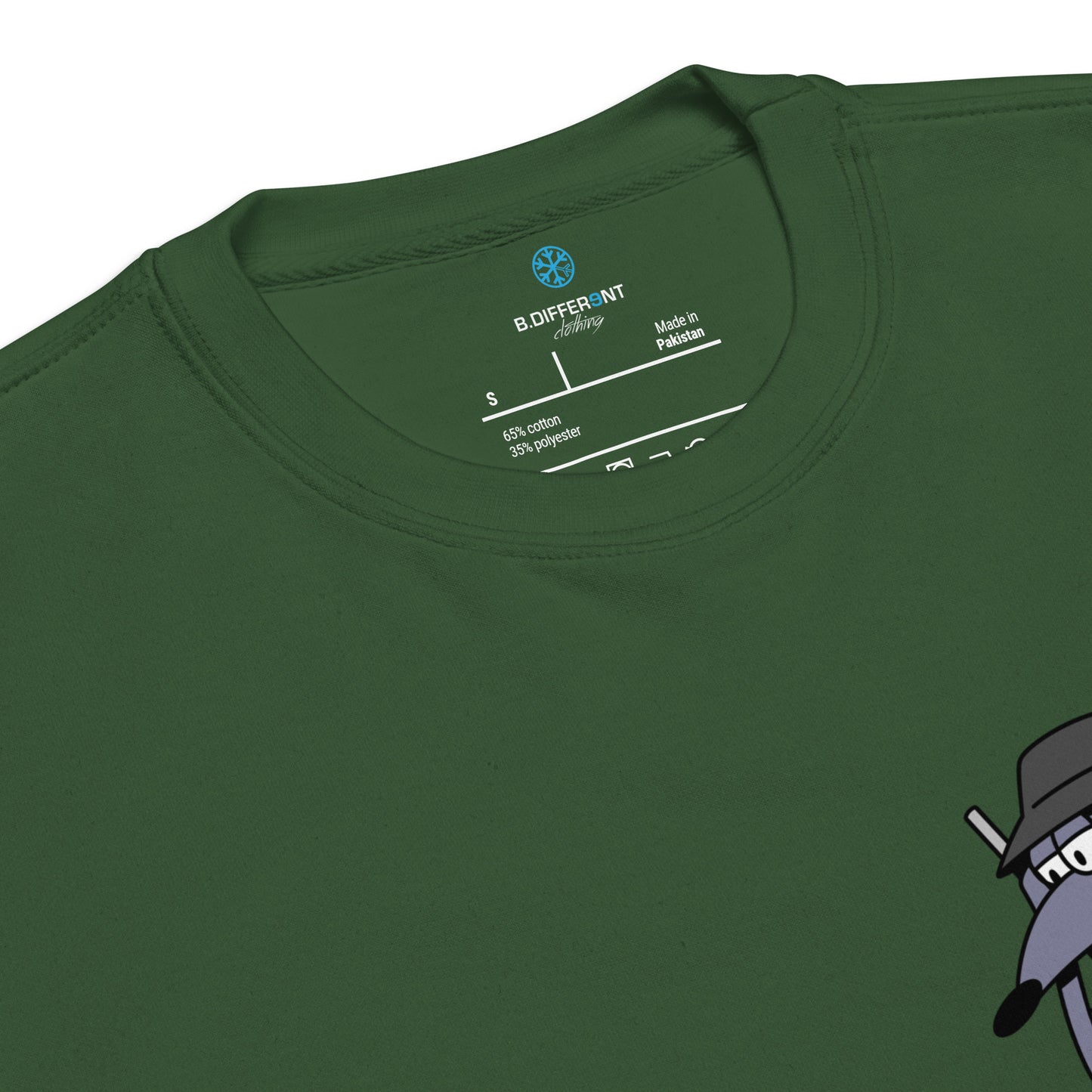 Green-Bad Boy Graffiti Sweatshirt from B.Different Clothing, collar, graffiti-inspired streetwear