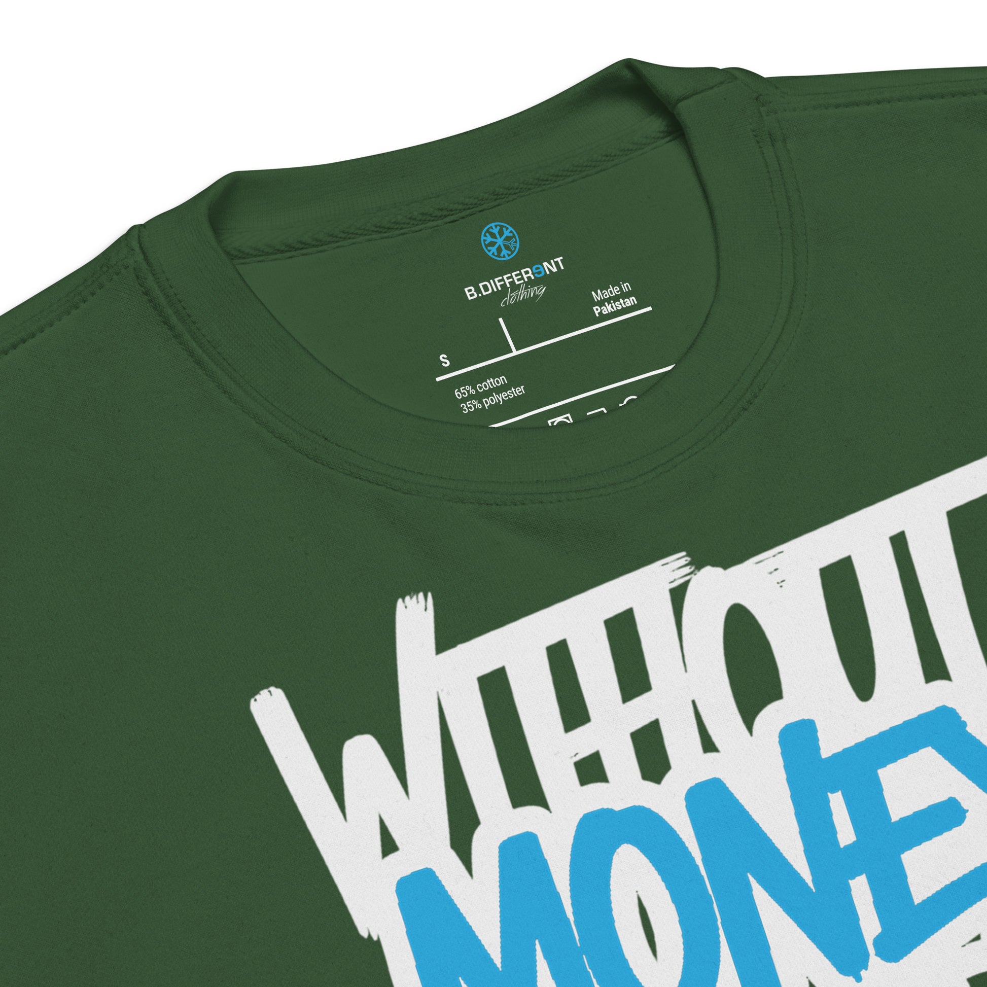 Green-Without Dreams You Are Nothing Graffiti Sweatshirt from B.Different Clothing, collar, graffiti-inspired streetwear