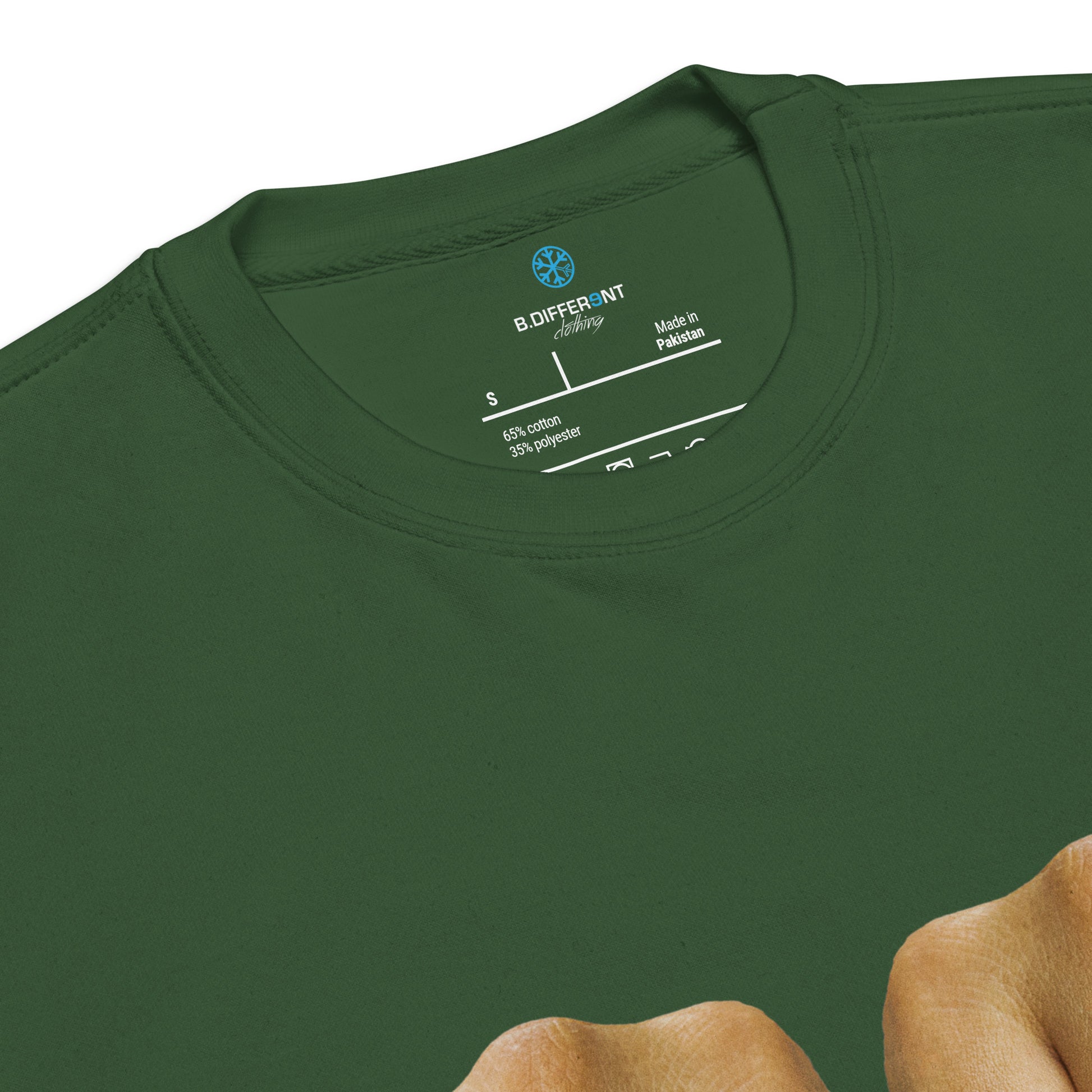 Green-Outsider Tattoo Sweatshirt from B.Different Clothing, collar, graffiti-inspired streetwear