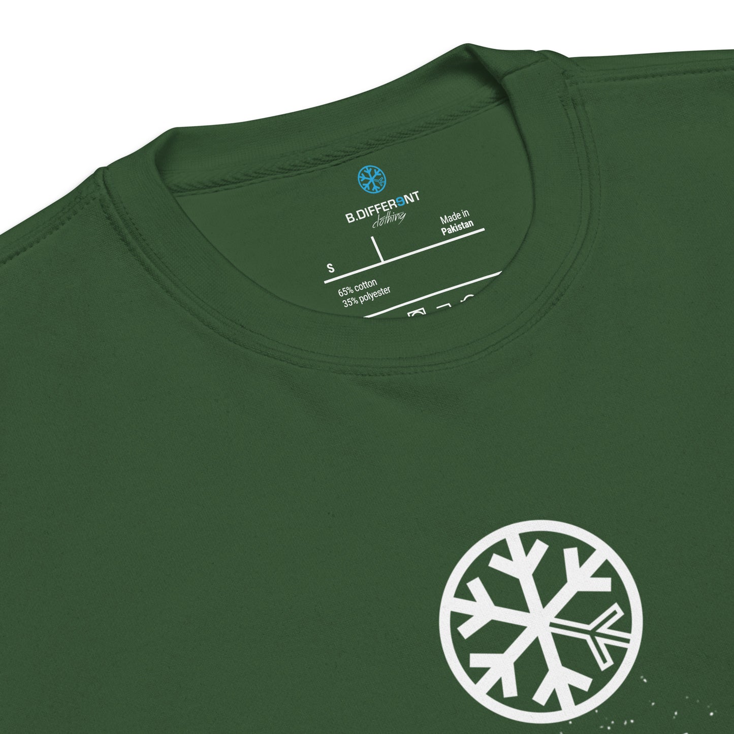 Green-Outsider Graffiti Tag Sweatshirt from B.Different Clothing, collar, graffiti-inspired streetwear