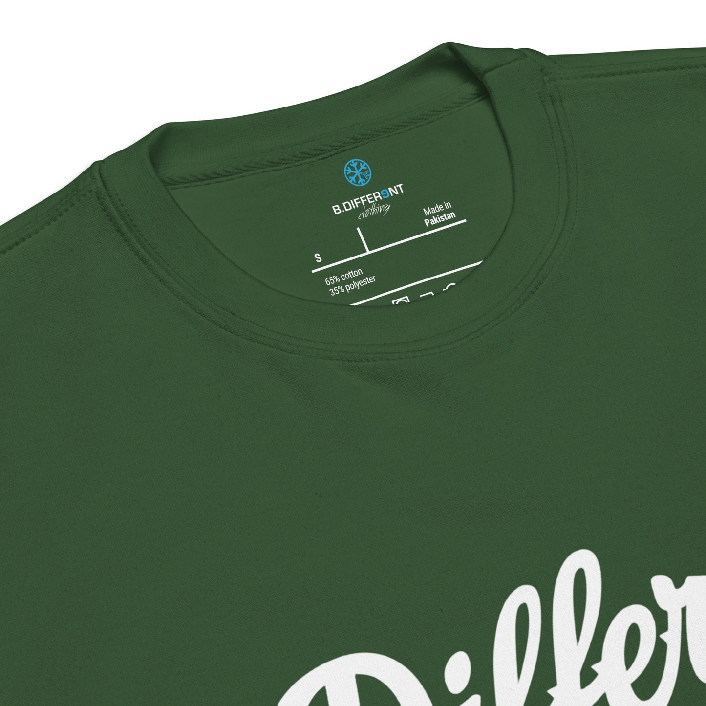 Green-The League Sweatshirt from B.Different Clothing, collar, graffiti-inspired streetwear