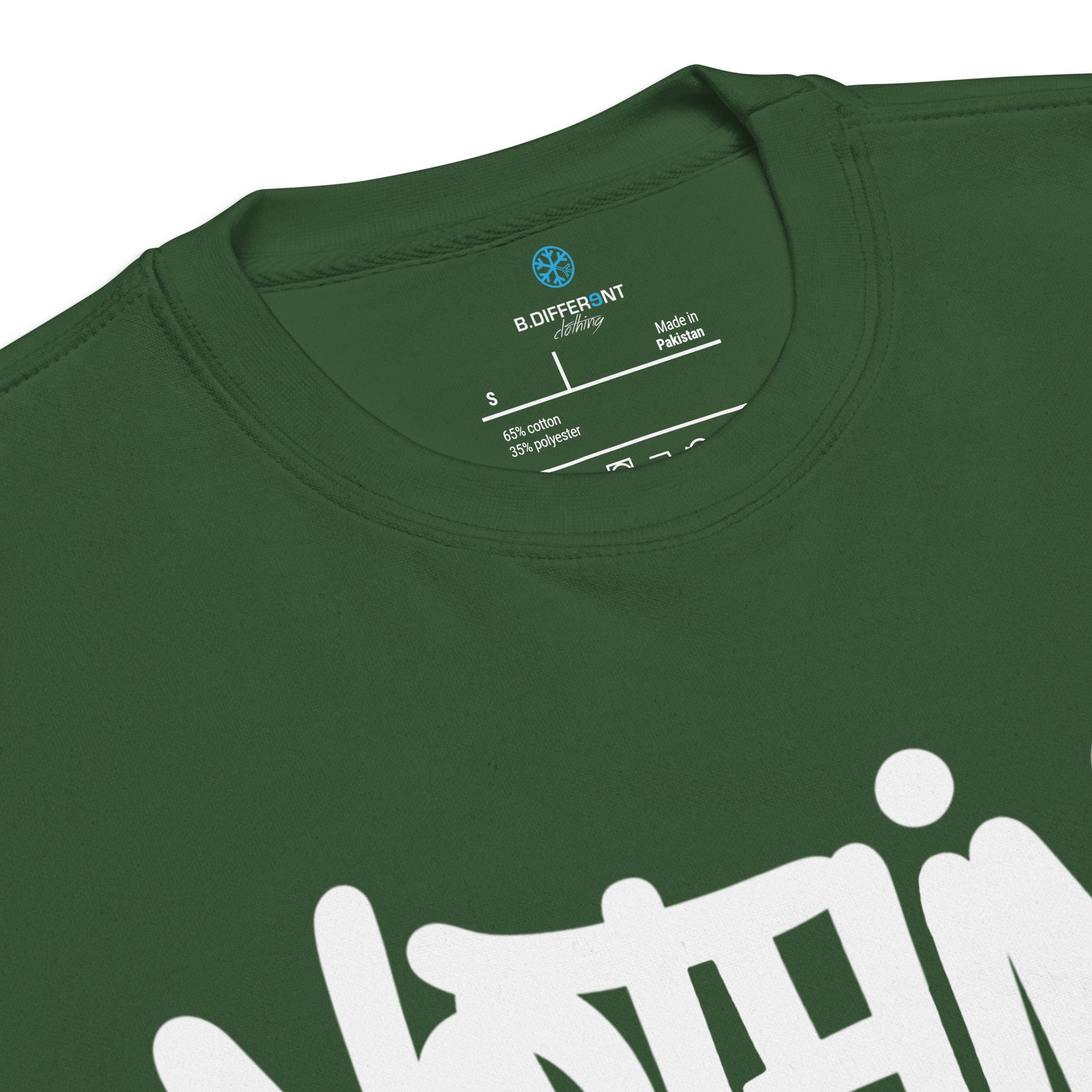 Green-Nothing 2 Obey Graffiti Sweatshirt from B.Different Clothing, collar, graffiti-inspired streetwear