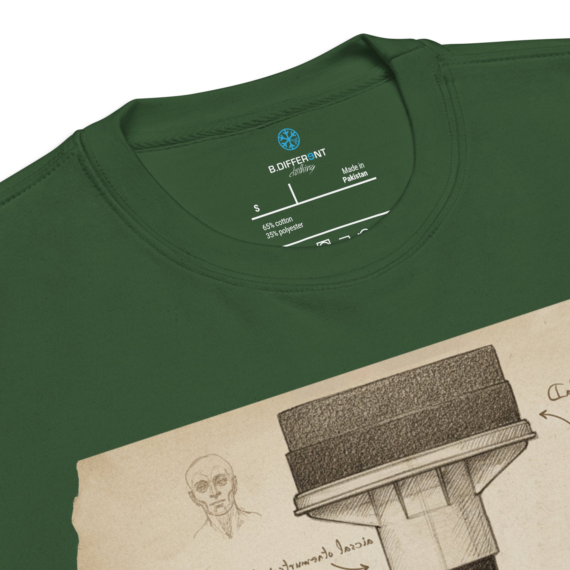 Green-Marker Sketch Graffiti Sweatshirt from B.Different Clothing, collar, graffiti-inspired streetwear