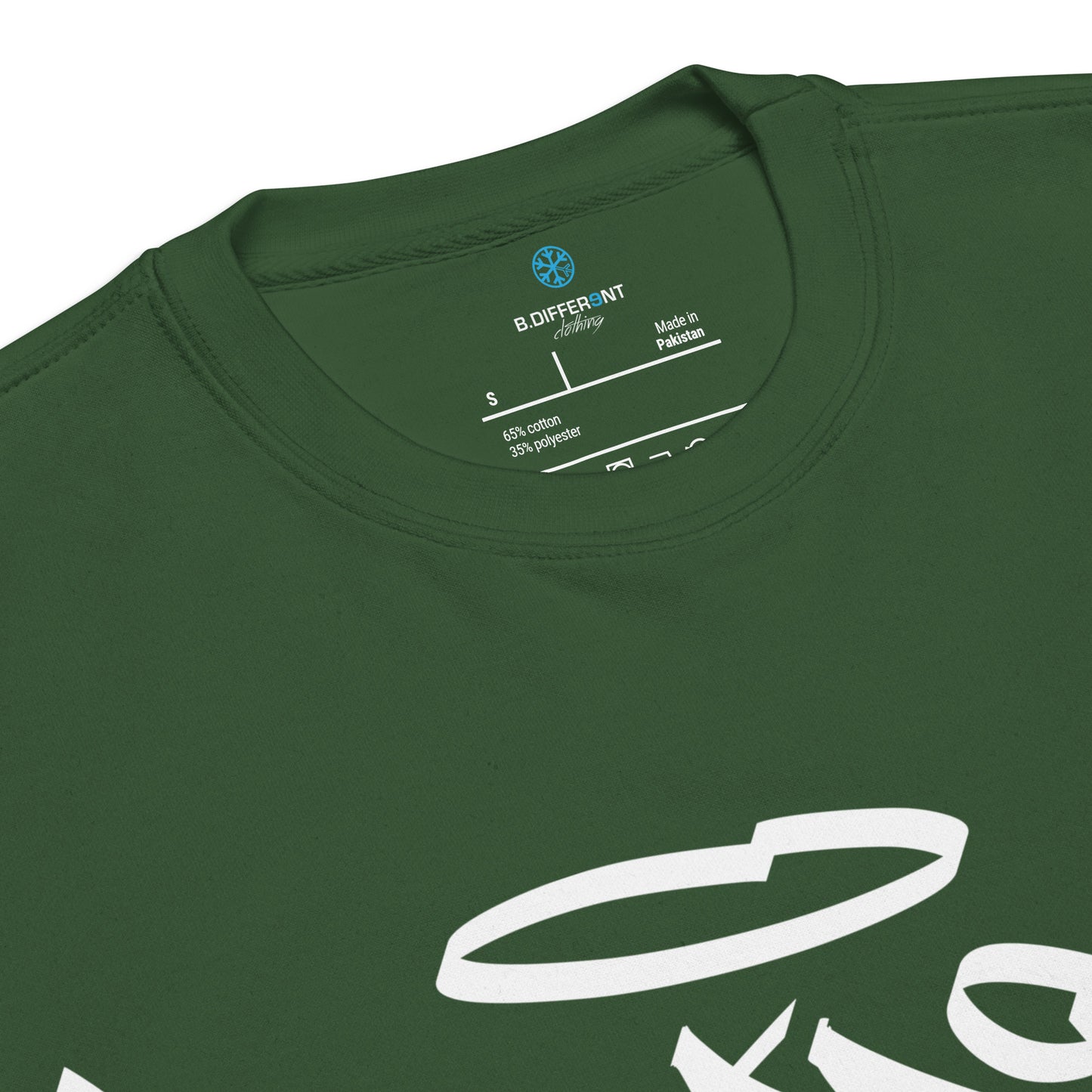 Green-Weirdo Tag Graffiti Sweatshirt from B.Different Clothing, collar, graffiti-inspired streetwear