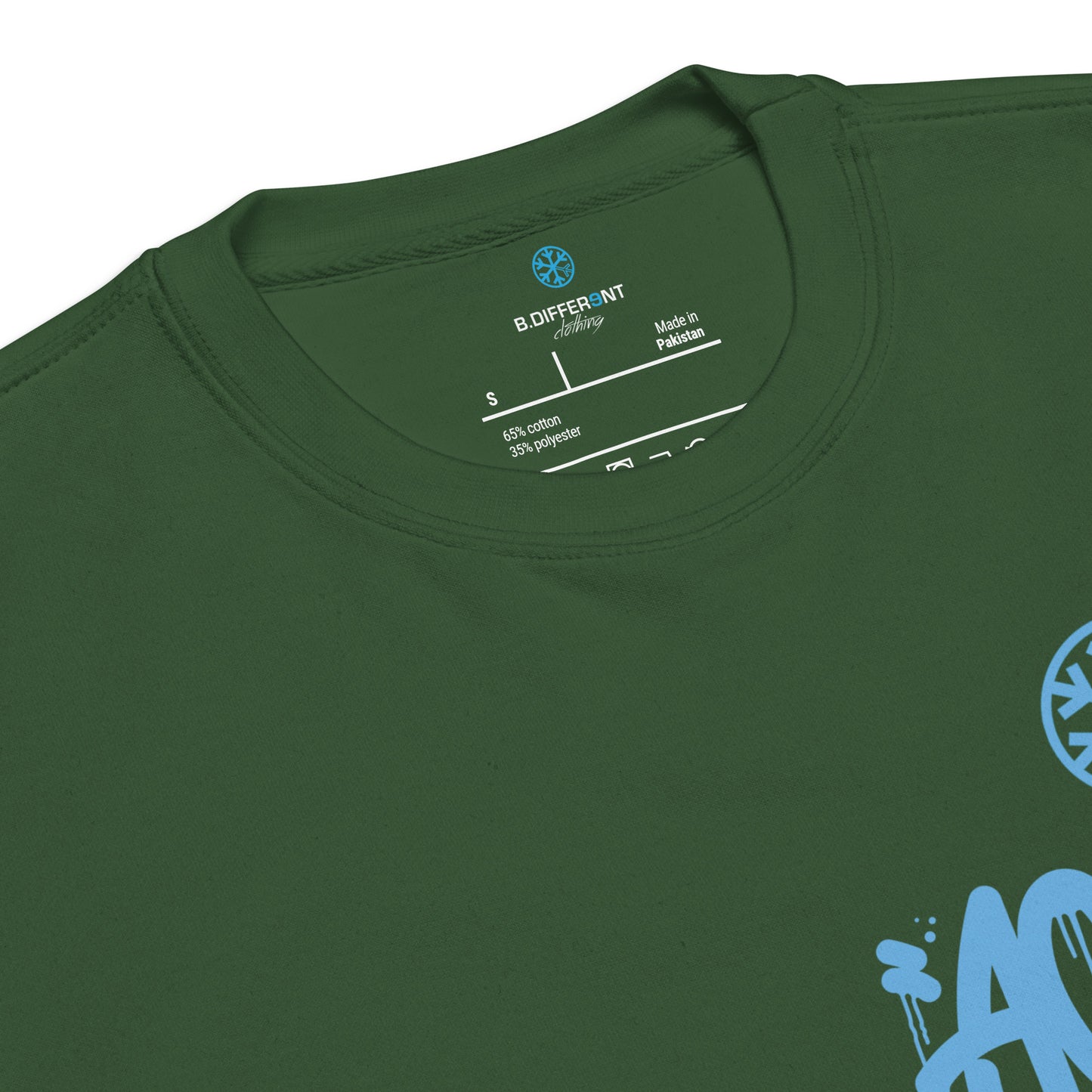 Green-ACAB Graffiti Character Sweatshirt from B.Different Clothing, collar, graffiti-inspired streetwear