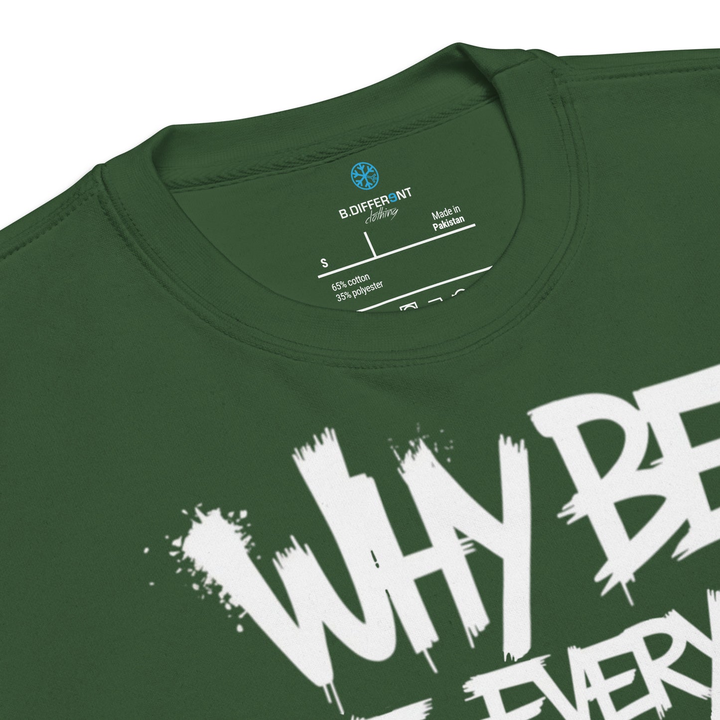 Green-Chaos They Fear Graffiti Tag Sweatshirt from B.Different Clothing, collar, graffiti-inspired streetwear