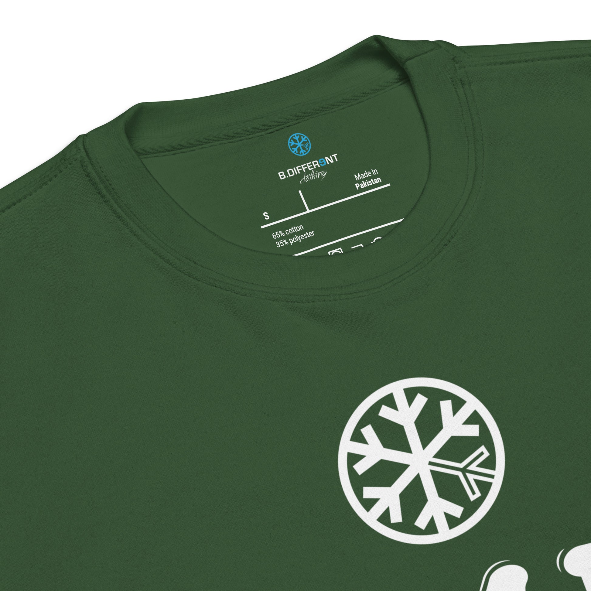 Green-Stay Fly Graffiti Tag Sweatshirt from B.Different Clothing, collar, graffiti-inspired streetwear