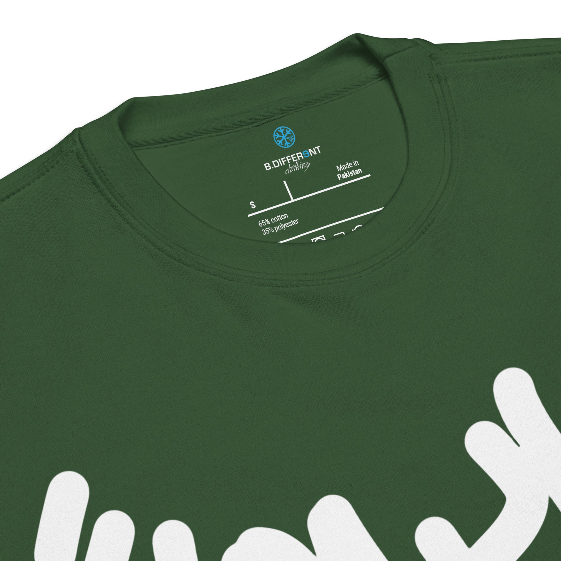 Green-Loner Graffiti Tag Sweatshirt from B.Different Clothing, collar, graffiti-inspired streetwear