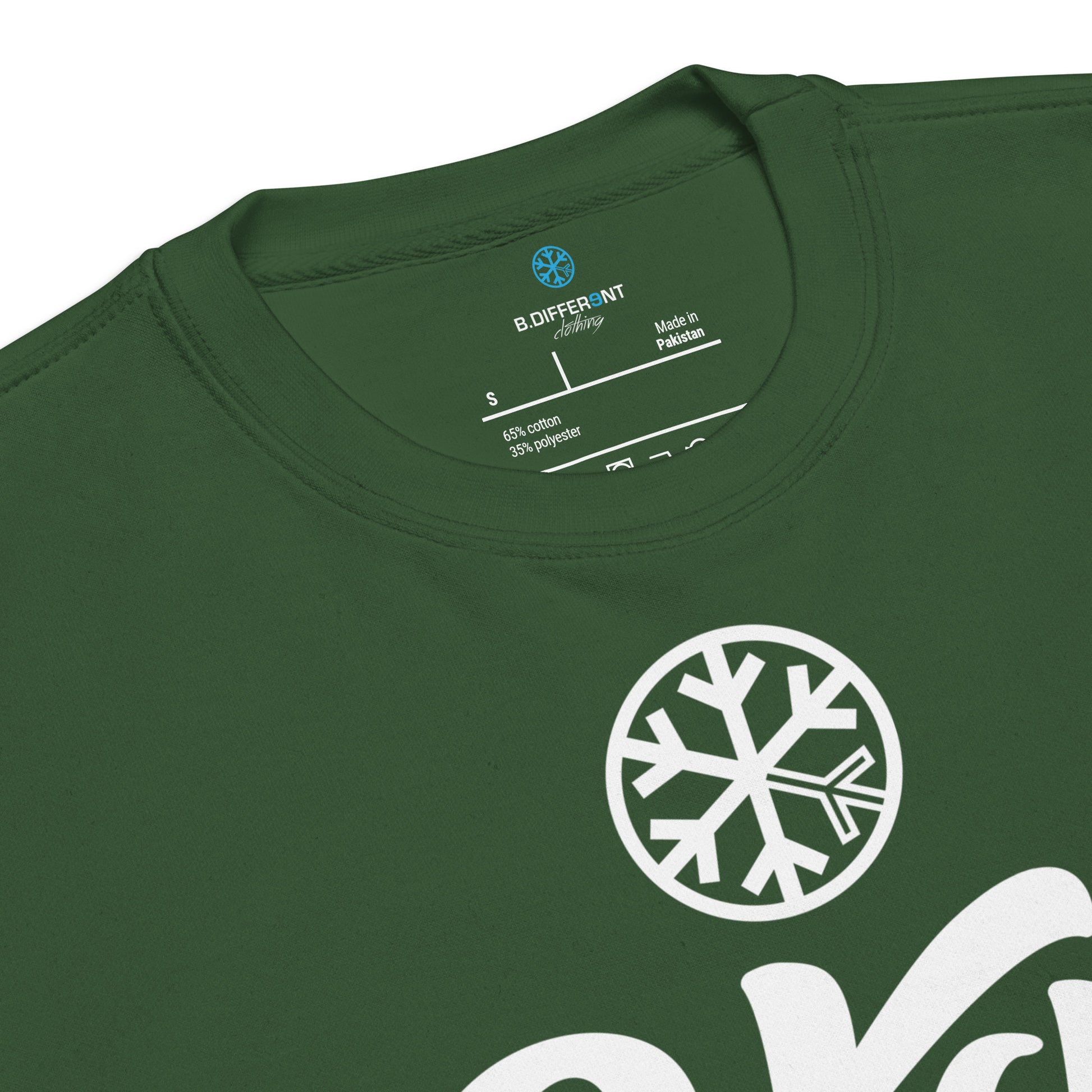 Green-Stay Weird Sweatshirt from B.Different Clothing, collar, graffiti-inspired streetwear