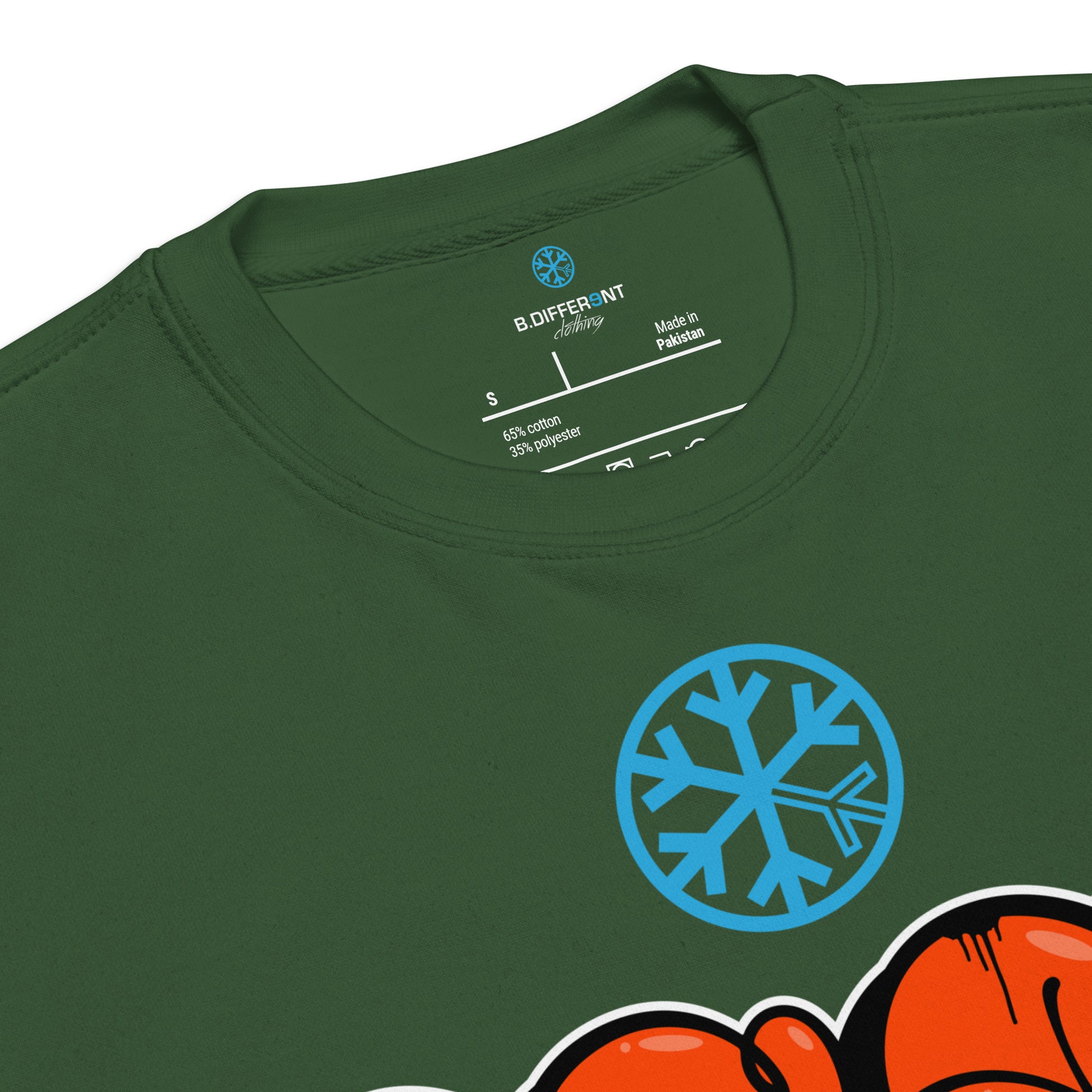 Green-ACAB Graffiti Throw-up Sweatshirt from B.Different Clothing, collar, graffiti-inspired streetwear