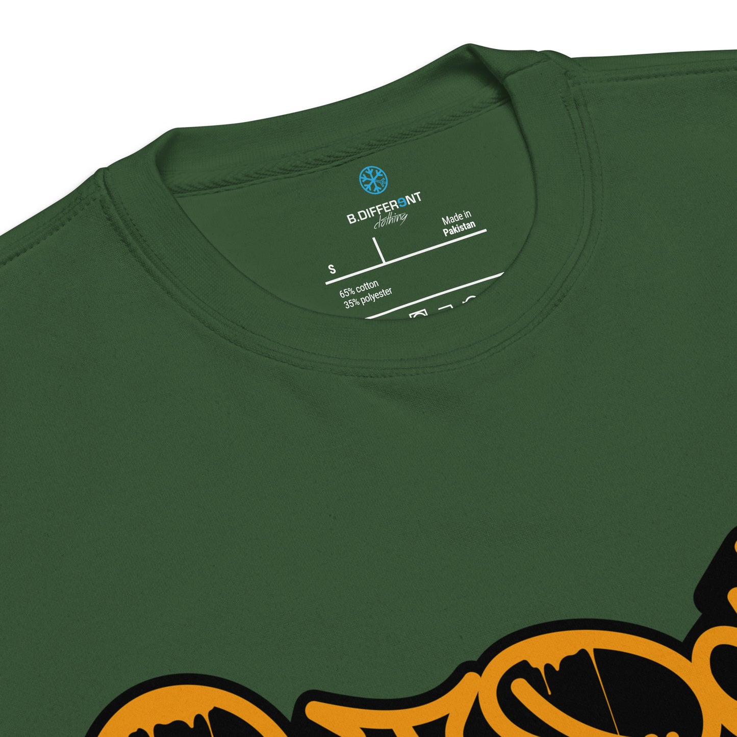 Green-Get Down Graffiti Tag Sweatshirt from B.Different Clothing, collar, graffiti-inspired streetwear