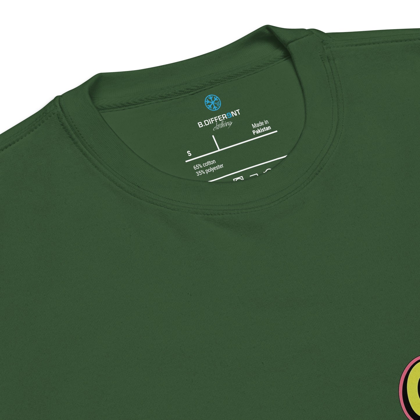 Green-Cereal Sprayer Graffiti Sweatshirt from B.Different Clothing, collar, graffiti-inspired streetwear