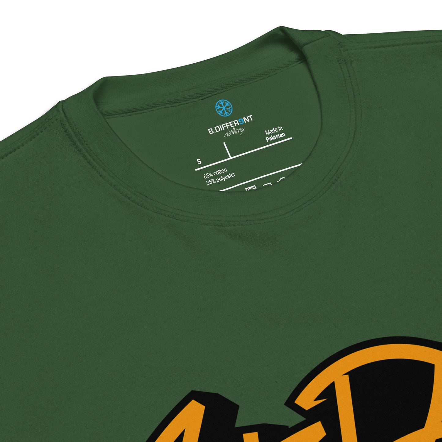 Green-Get Down Graffiti Tag Sweatshirt from B.Different Clothing, collar, graffiti-inspired streetwear