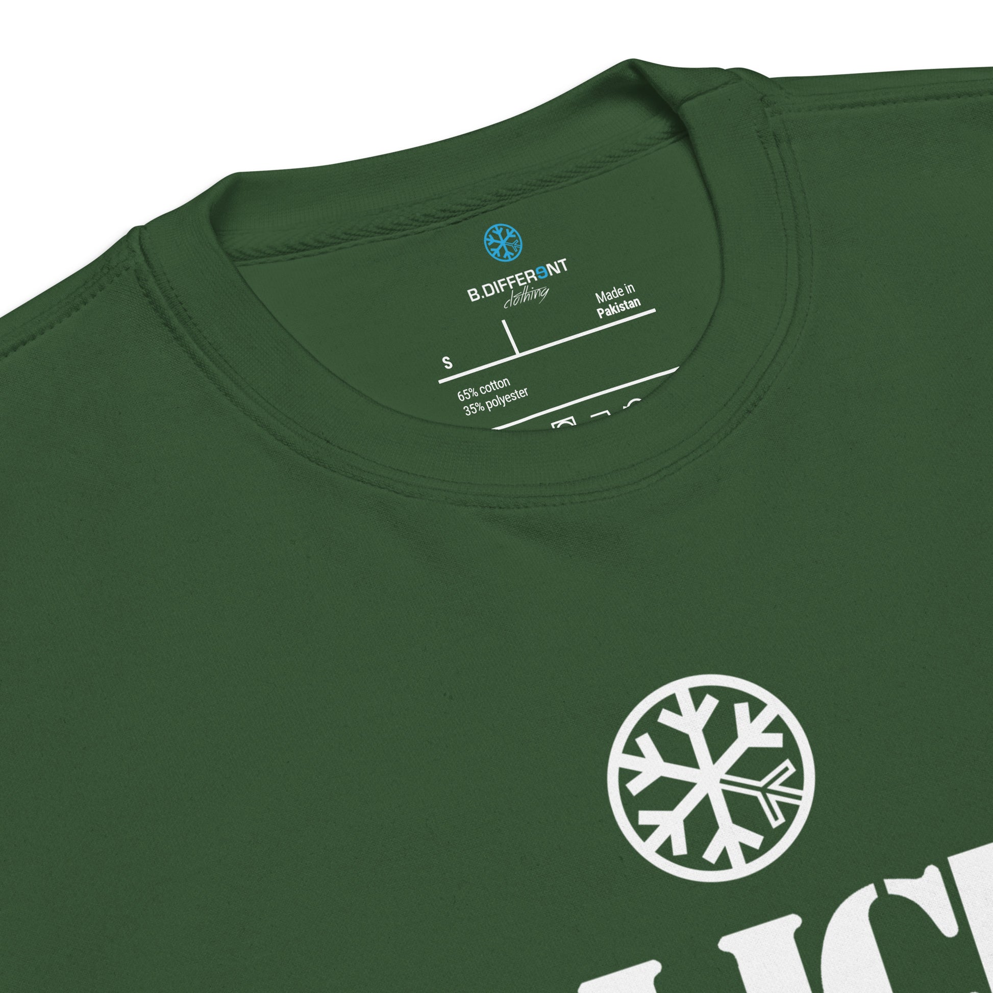 Green-Public Menace Graffiti Sweatshirt from B.Different Clothing, collar, graffiti-inspired streetwear