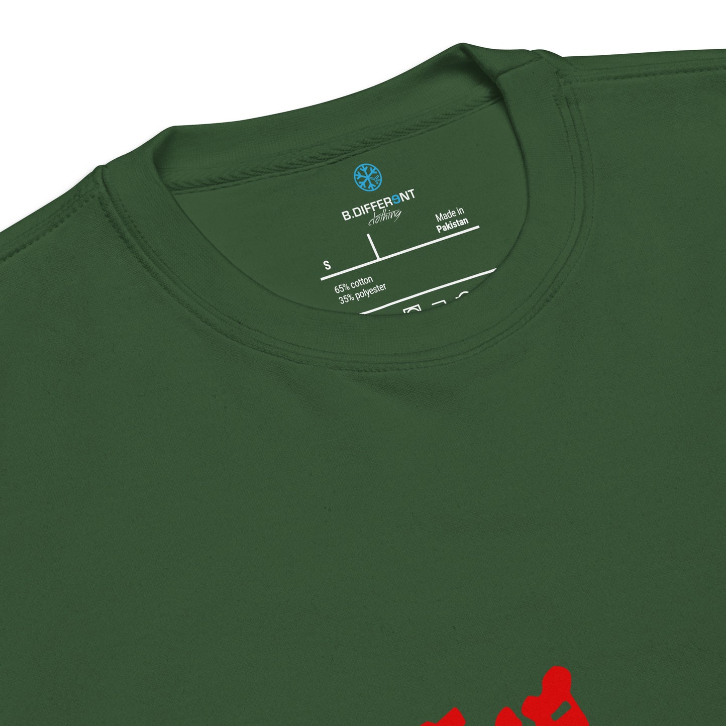 Green-The Writers Graffiti Lettering Sweatshirt from B.Different Clothing, collar, graffiti-inspired streetwear