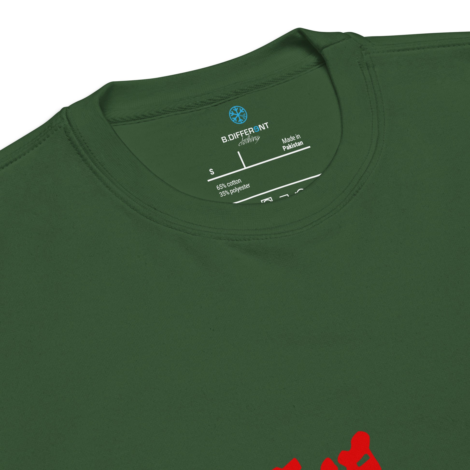 Green-The Writers Graffiti Lettering Sweatshirt from B.Different Clothing, collar, graffiti-inspired streetwear