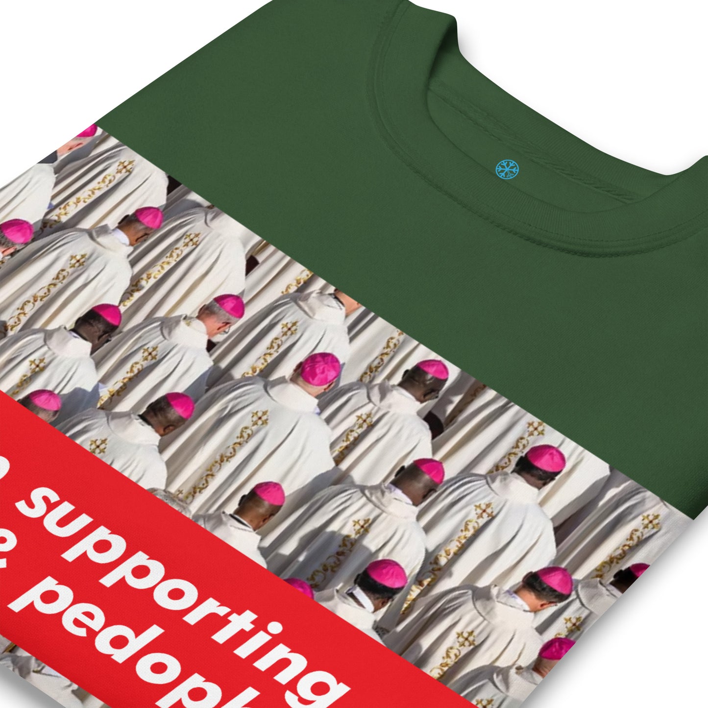 Green-Vatican Crooks Sweatshirt from B.Different Clothing, detail, graffiti-inspired streetwear