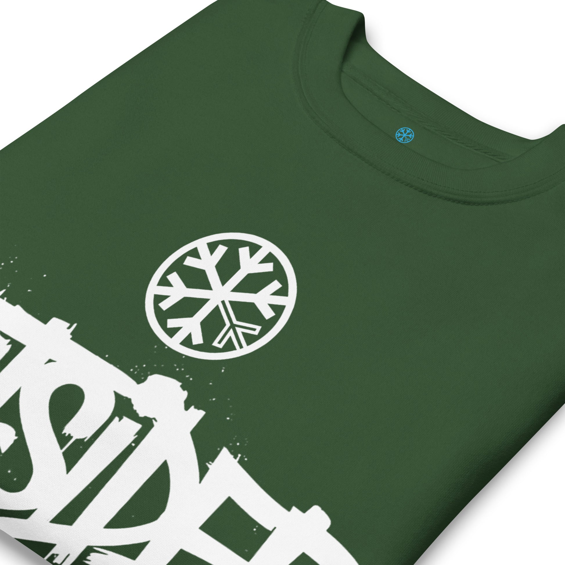 Green-Outsider Graffiti Tag Sweatshirt from B.Different Clothing, detail, graffiti-inspired streetwear