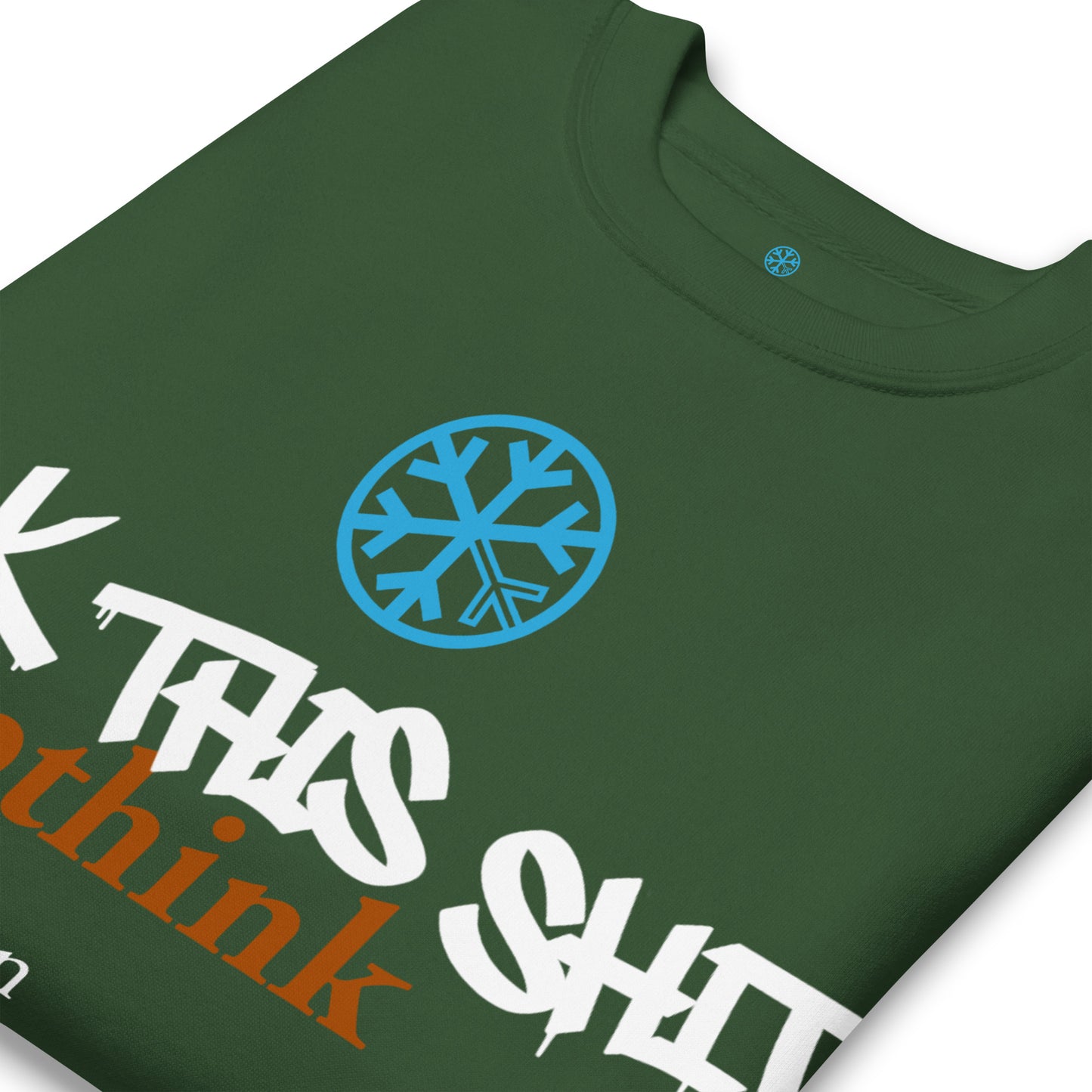 Green-Groupthink Graffiti Sweatshirt from B.Different Clothing, detail, graffiti-inspired streetwear