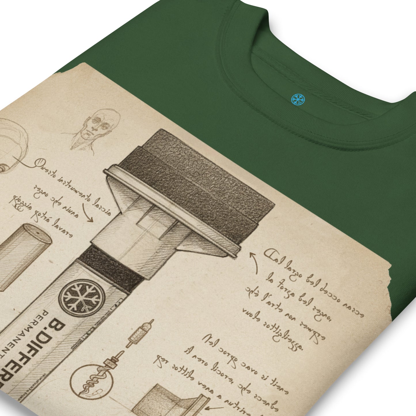 Green-Marker Sketch Graffiti Sweatshirt from B.Different Clothing, detail, graffiti-inspired streetwear