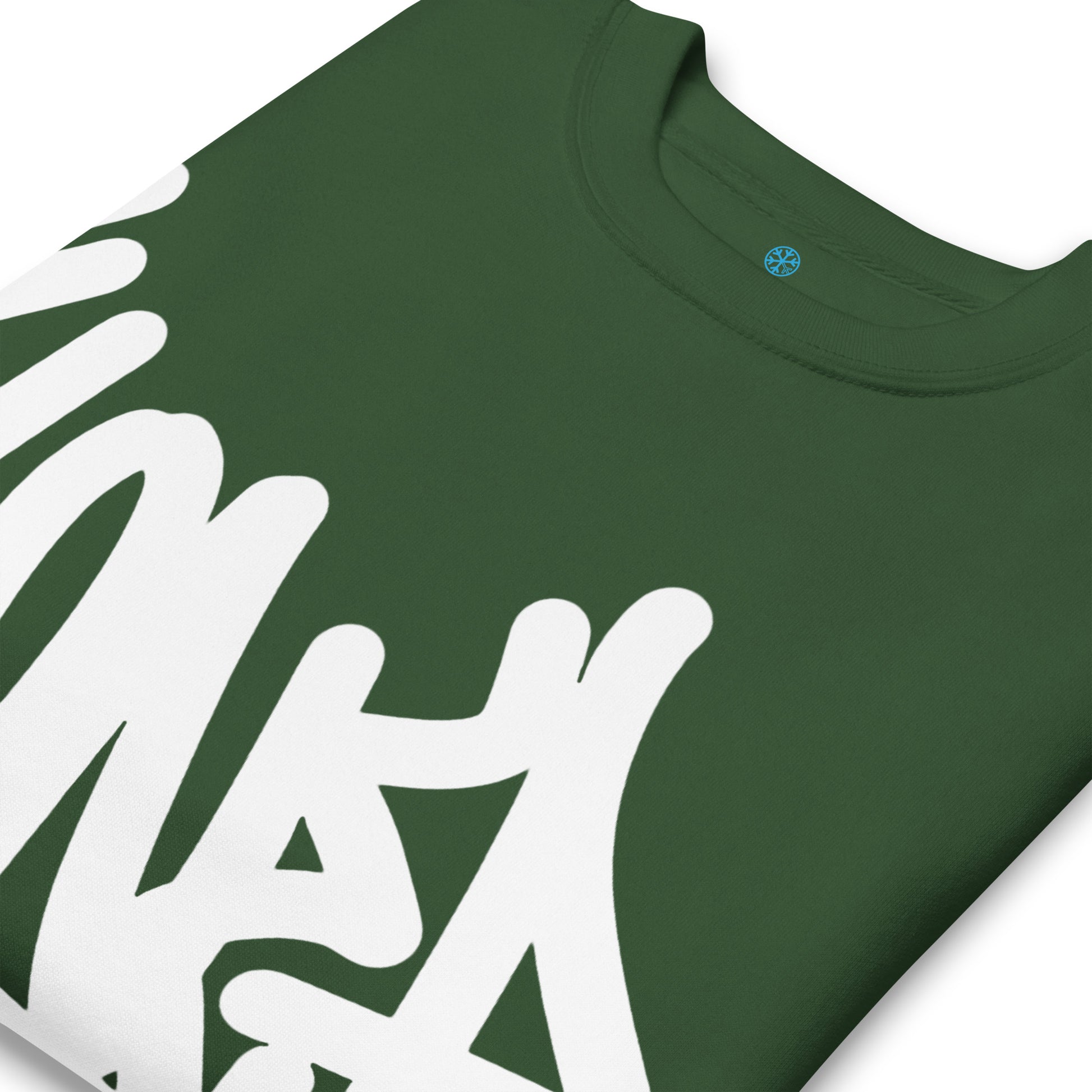 Green-Loner Graffiti Tag Sweatshirt from B.Different Clothing, detail, graffiti-inspired streetwear