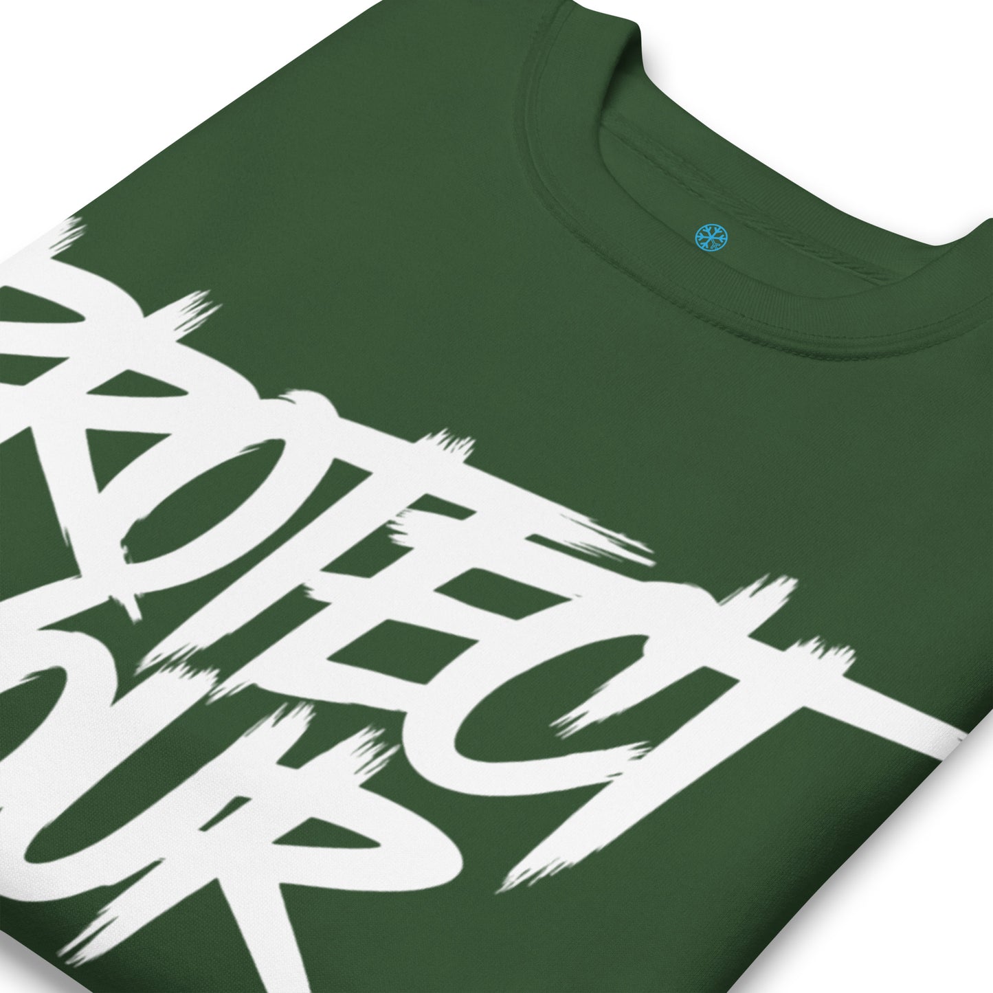 Green-Protect Your Vibe Graffiti Tag Sweatshirt from B.Different Clothing, detail, graffiti-inspired streetwear