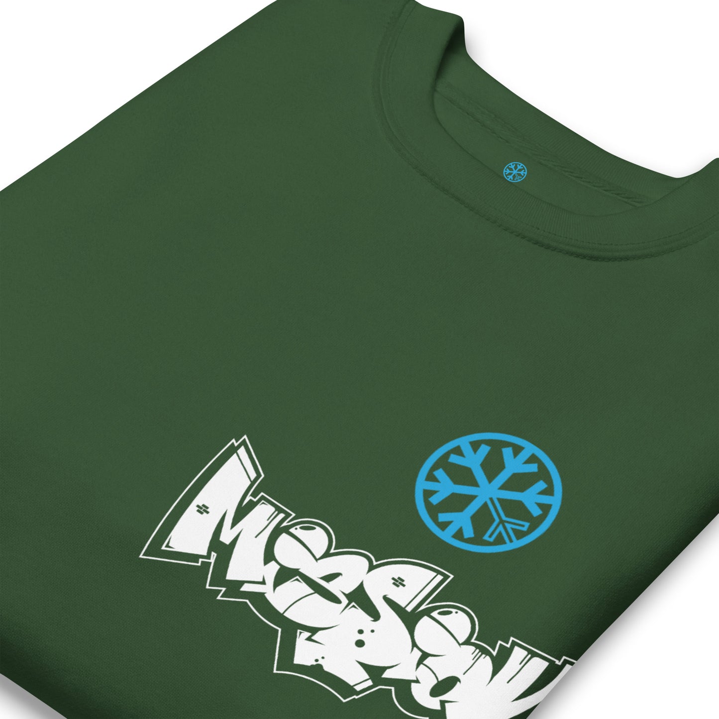 Green-Mission Graffiti Character Sweatshirt from B.Different Clothing, detail, graffiti-inspired streetwear