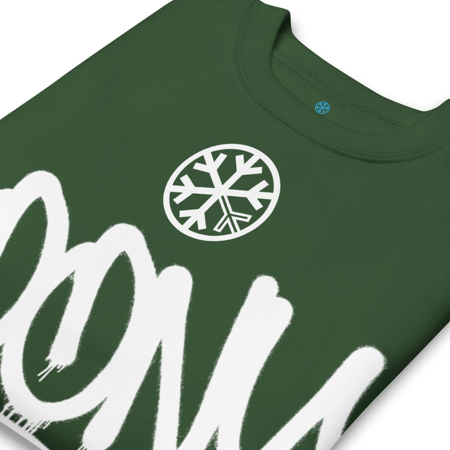 Green-Loony Graffiti Tag Sweatshirt from B.Different Clothing, detail, graffiti-inspired streetwear