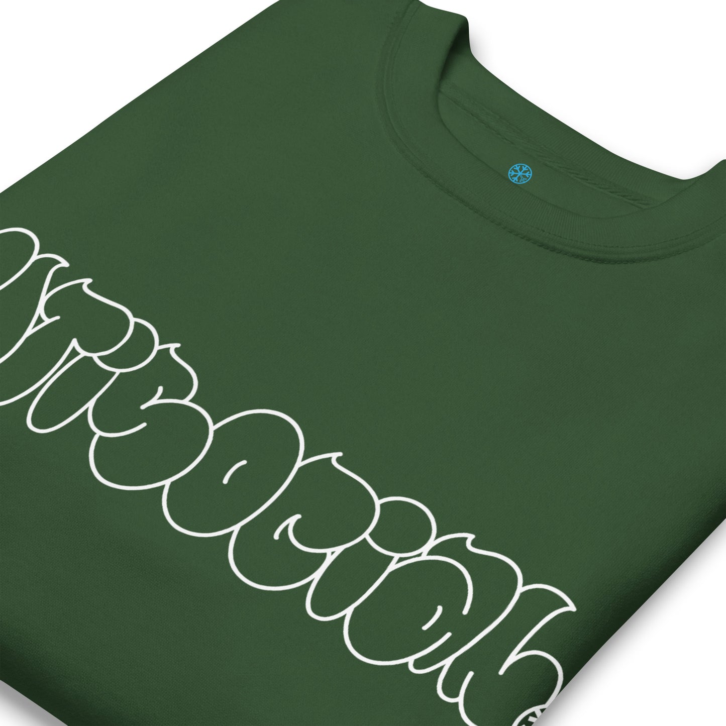 Green-Antisocial Graffiti Hollow Sweatshirt from B.Different Clothing, detail, graffiti-inspired streetwear