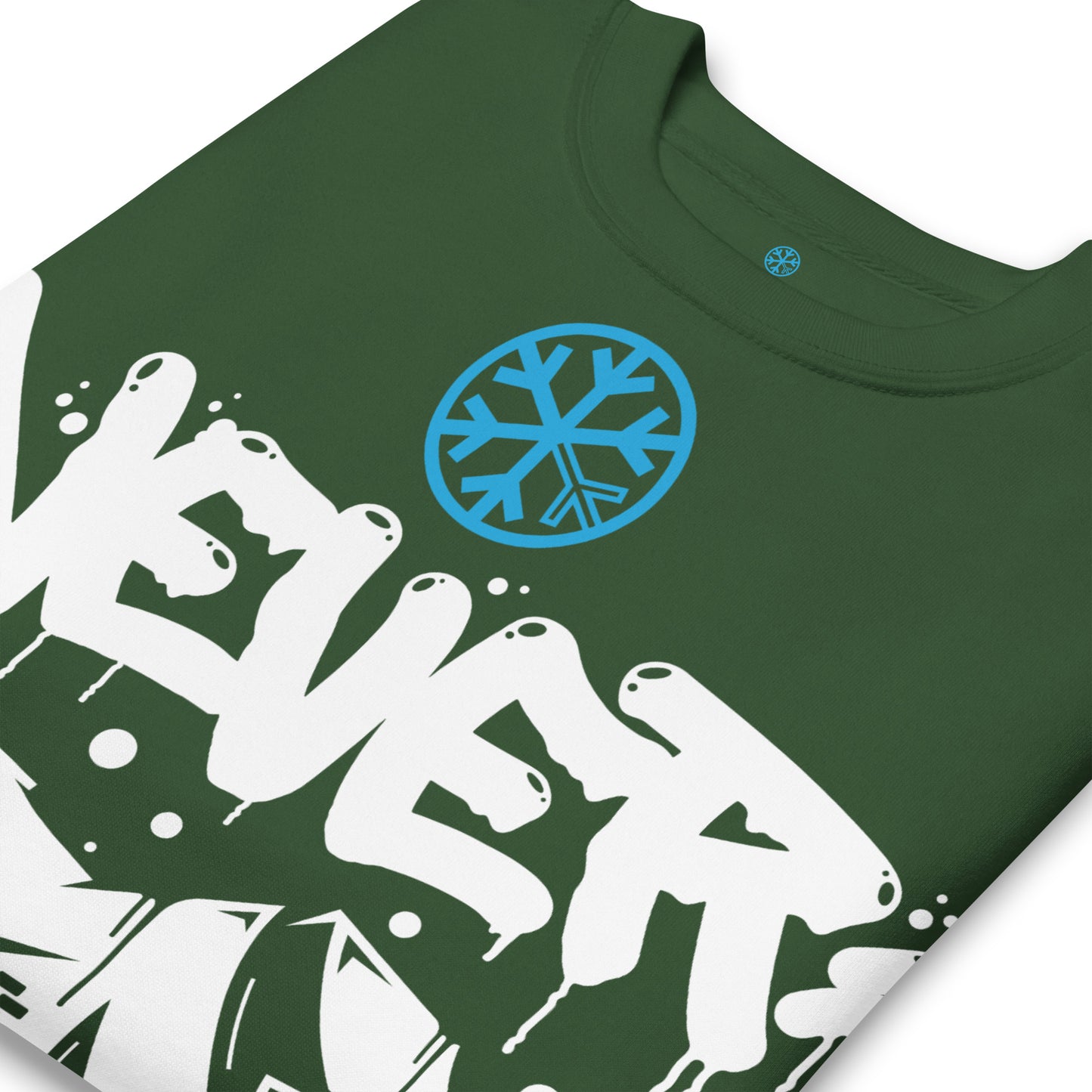 Green-Never Stop Graffiti Piece Sweatshirt from B.Different Clothing, detail, graffiti-inspired streetwear