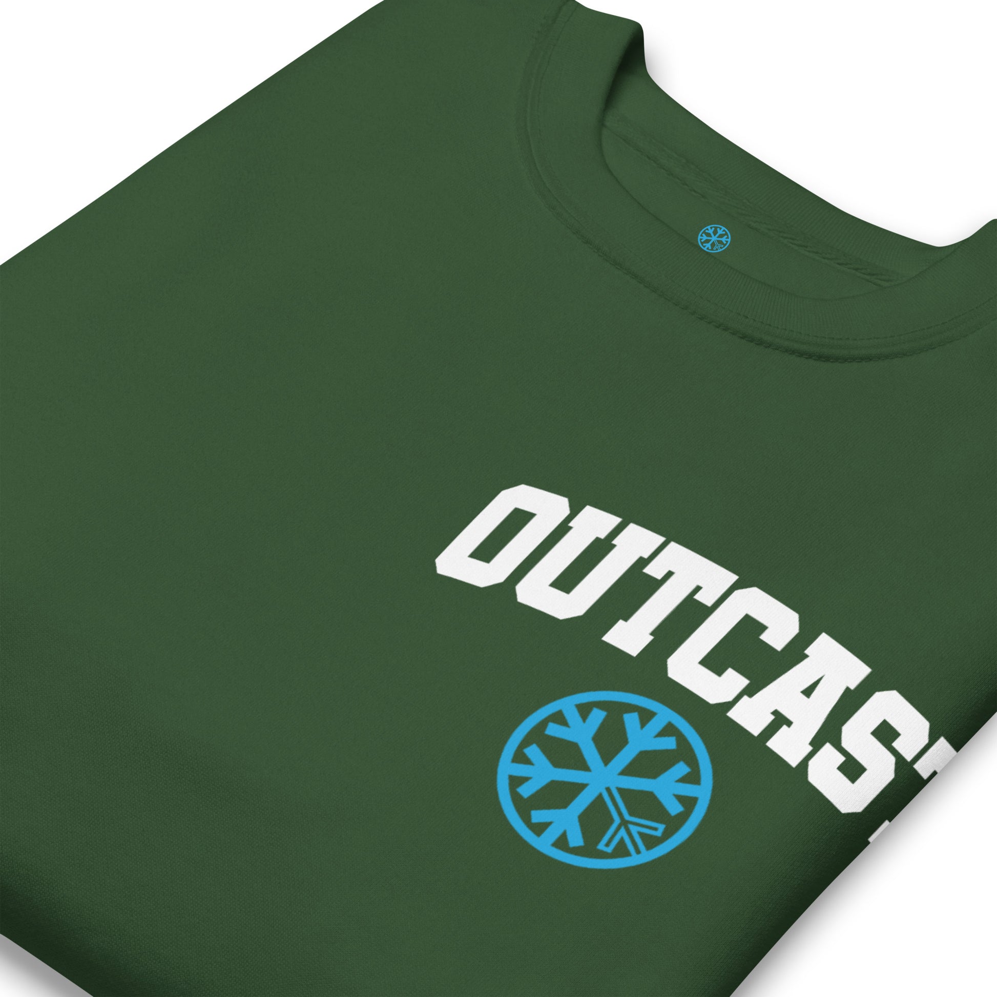 Green-Outcast Graffiti Character Sweatshirt from B.Different Clothing, detail, graffiti-inspired streetwear