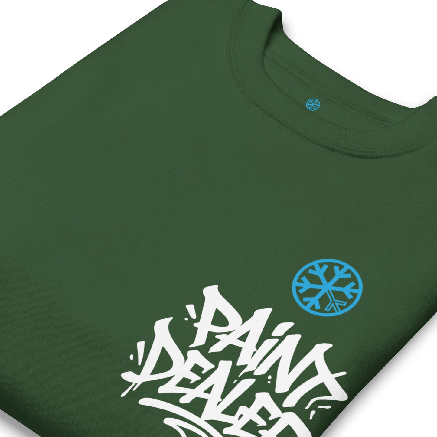 Green-Paint Dealer Graffiti Character Sweatshirt from B.Different Clothing, detail, graffiti-inspired streetwear