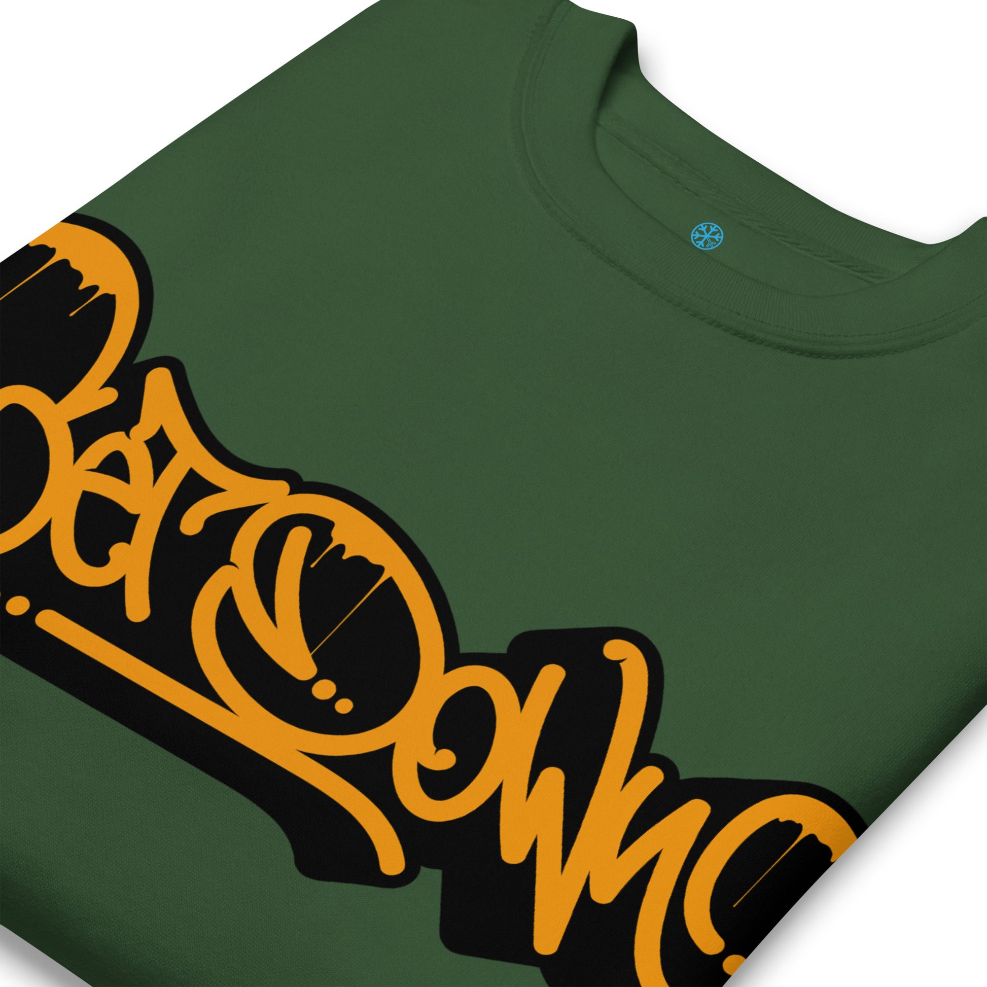 Green-Get Down Graffiti Tag Sweatshirt from B.Different Clothing, detail, graffiti-inspired streetwear