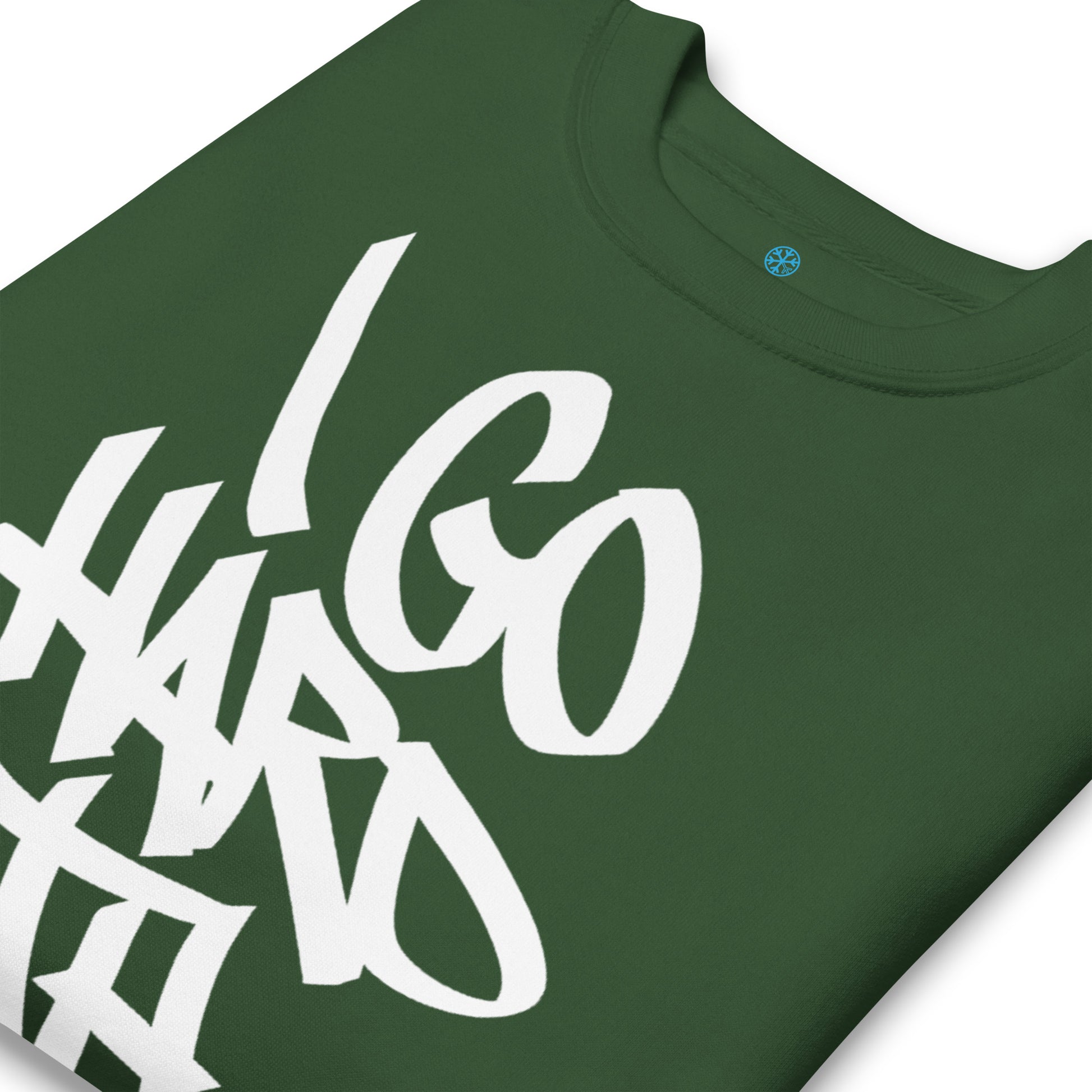 Green-I Go Hard With My Paint Graffiti Sweatshirt from B.Different Clothing, detail, graffiti-inspired streetwear