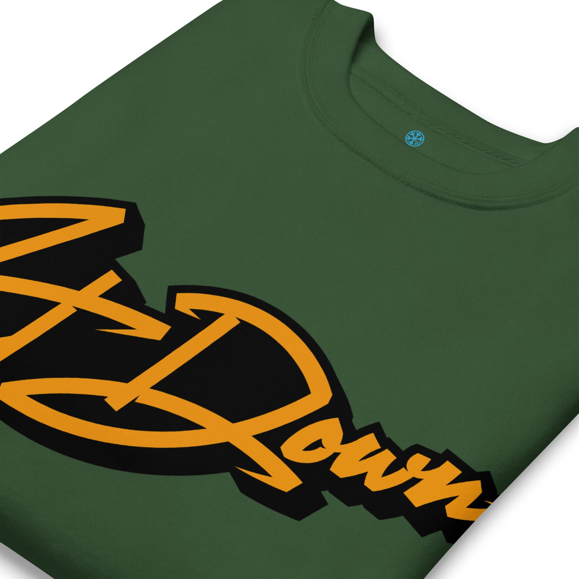 Green-Get Down Graffiti Tag Sweatshirt from B.Different Clothing, detail, graffiti-inspired streetwear