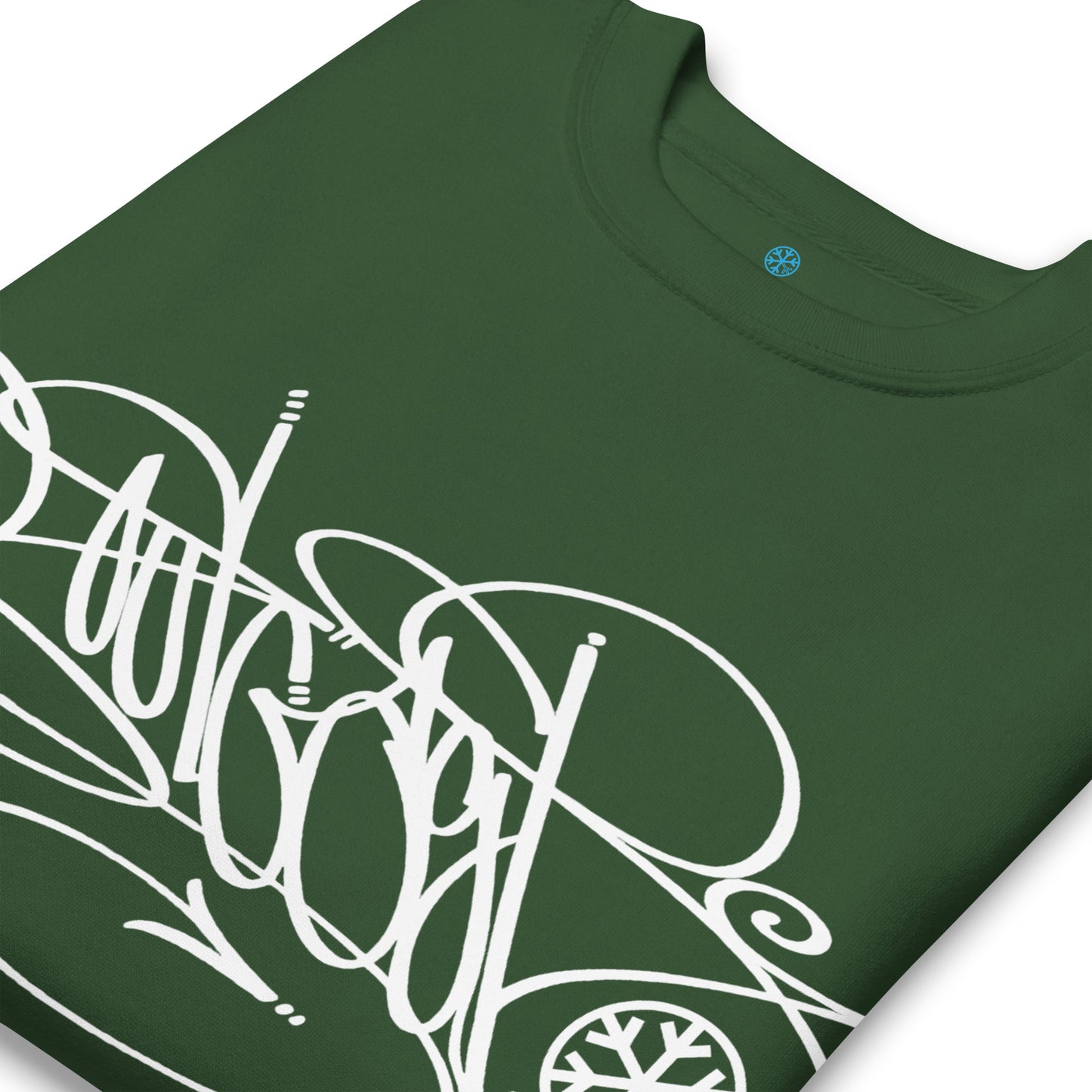 Green-Outcast Tag Sweatshirt by Graffiti Dad from B.Different Clothing, detail, graffiti-inspired streetwear