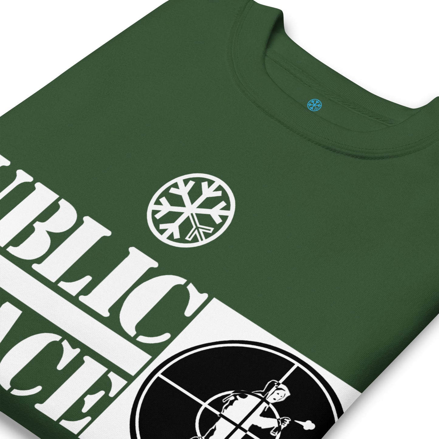 Green-Public Menace Graffiti Sweatshirt from B.Different Clothing, detail, graffiti-inspired streetwear
