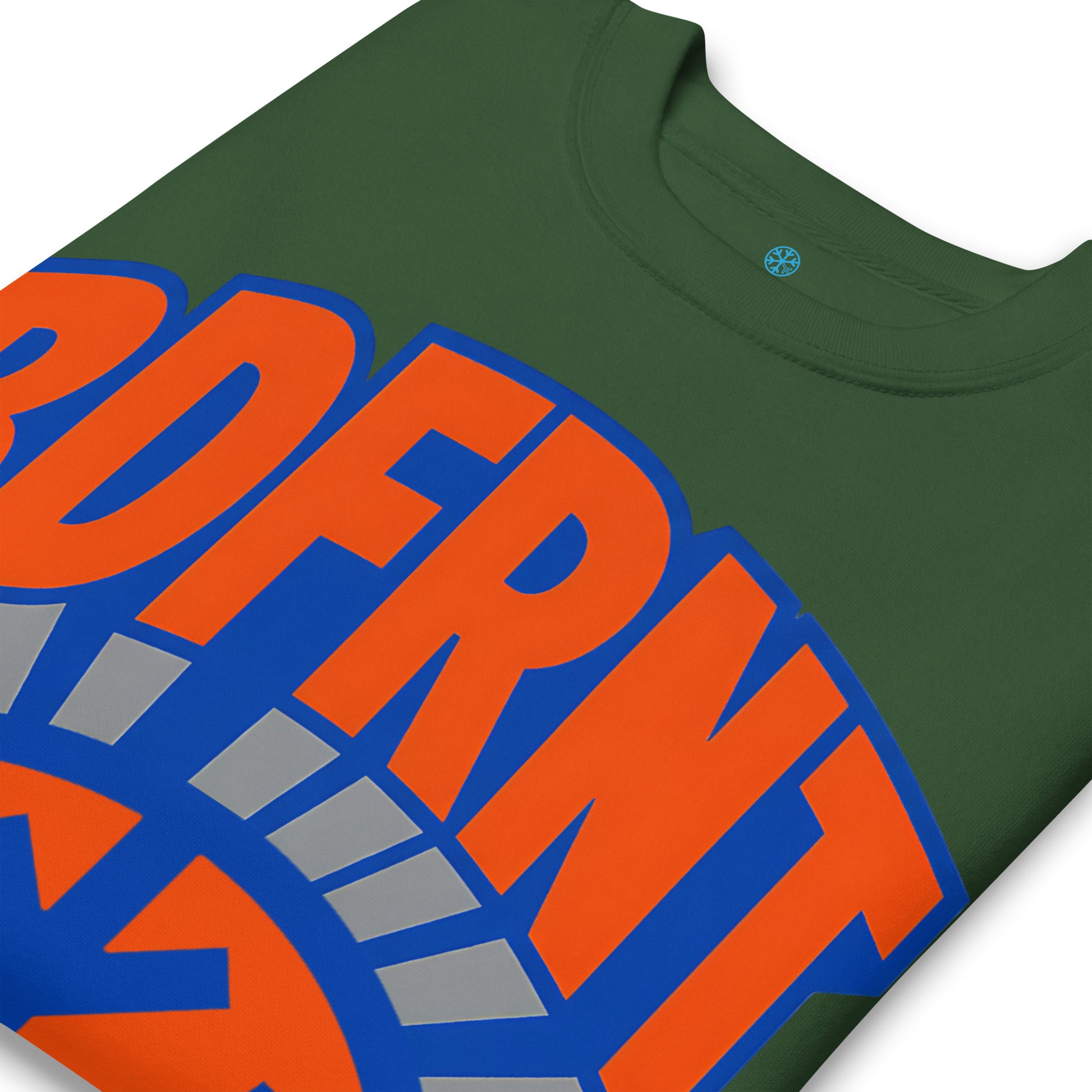 Green-BDFRNT Logo 1989 Sweatshirt from B.Different Clothing, detail, graffiti-inspired streetwear