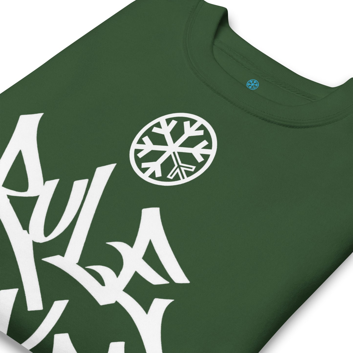 Forest Green-Rule Breaker Graffiti Tag Sweatshirt from B.Different Clothing, detail, graffiti-inspired streetwear