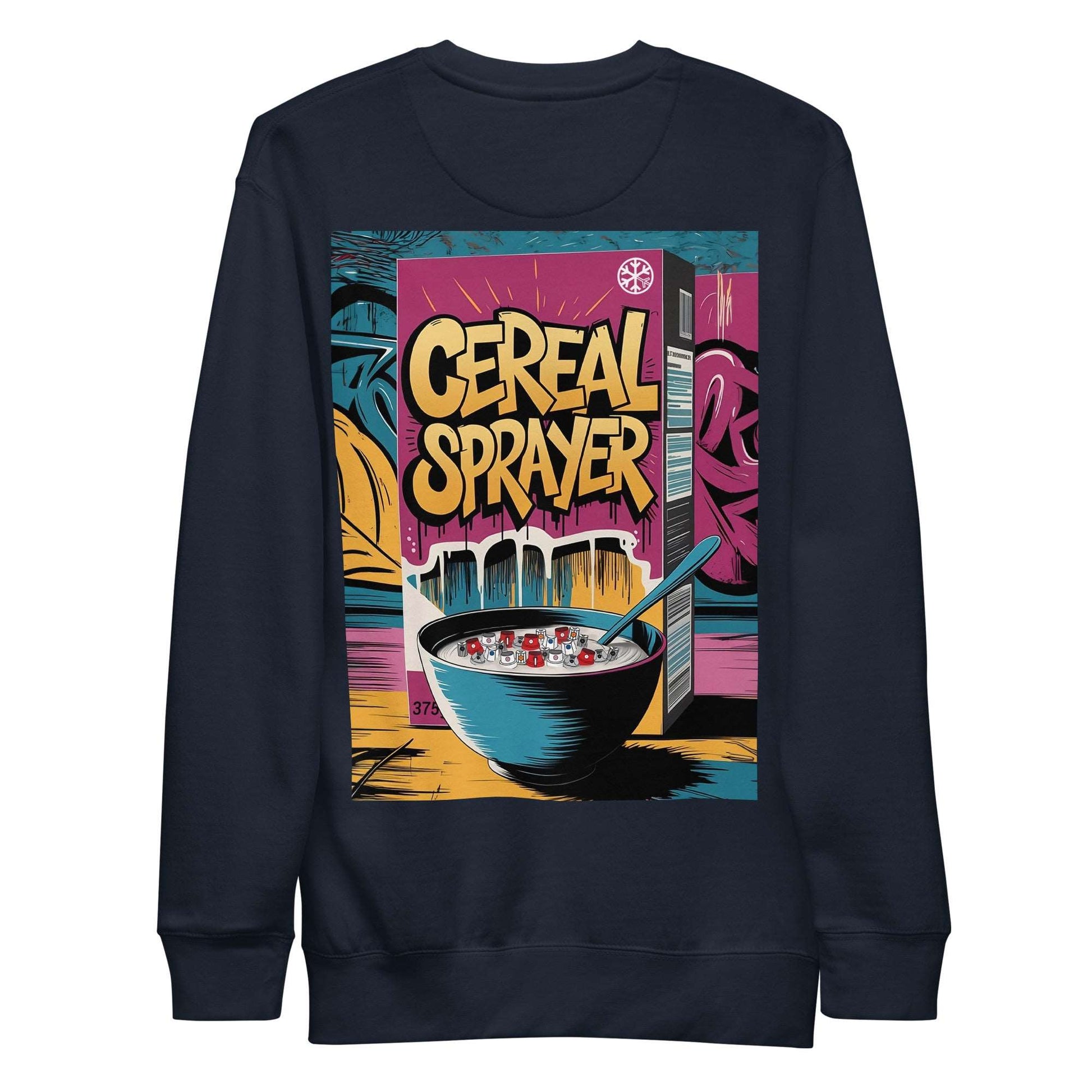 Cereal Sprayer Graffiti sweatshirt navy B.Different Clothing graffiti street art inspired streetwear brand