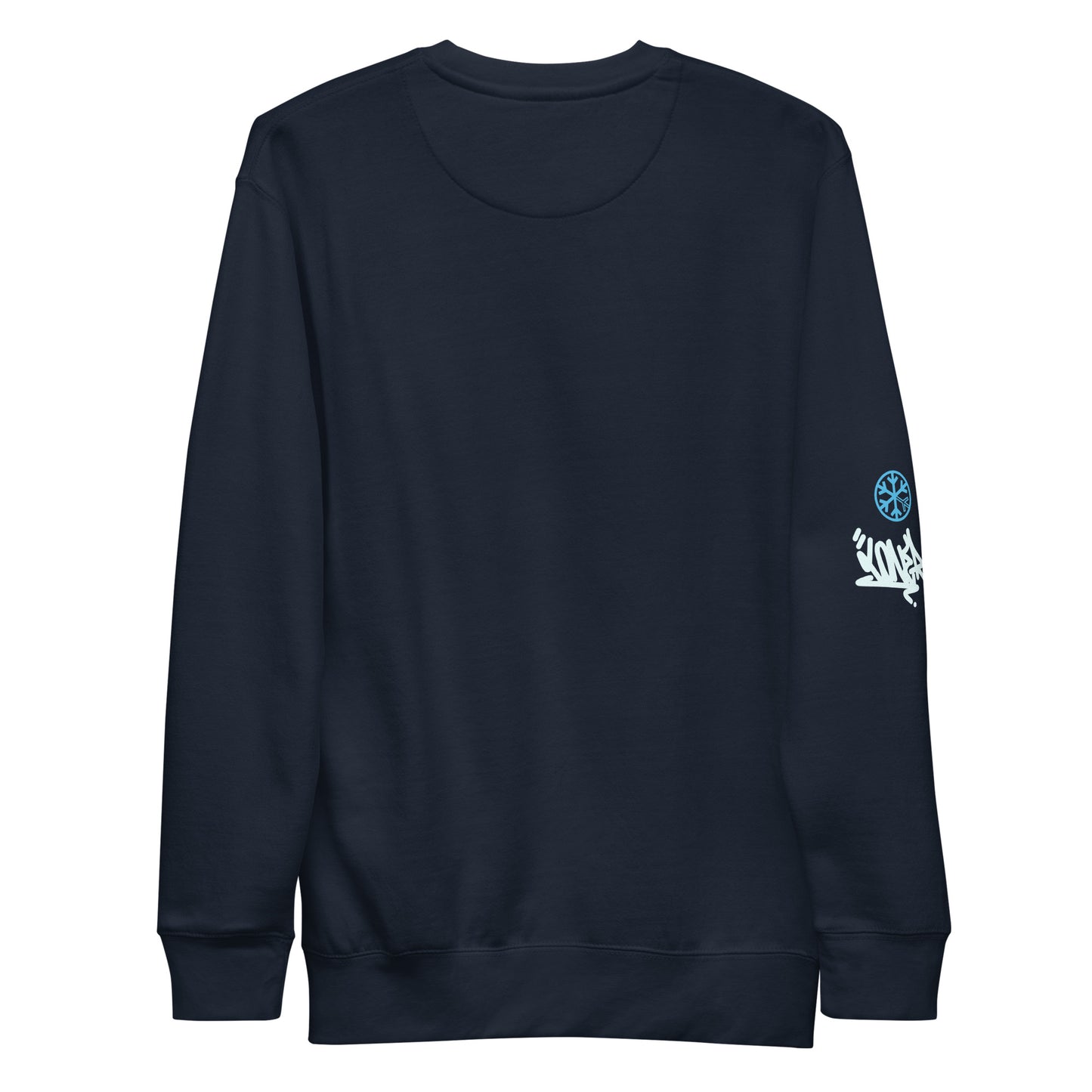 Navy-Loner Graffiti Piece Sweatshirt from B.Different Clothing, back view, graffiti-inspired streetwear