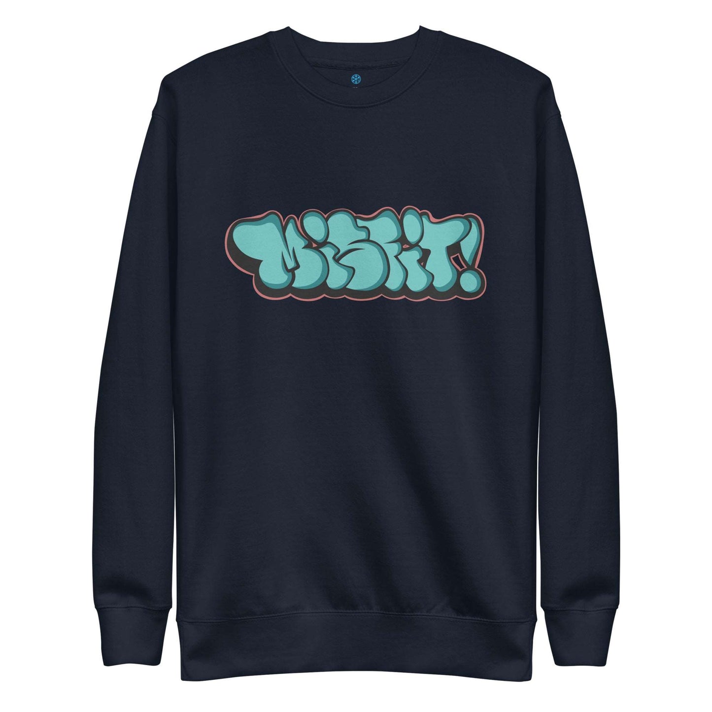 Misfit throwie sweatshirt navy by B.Different Clothing street art graffiti inspired streetwear brand